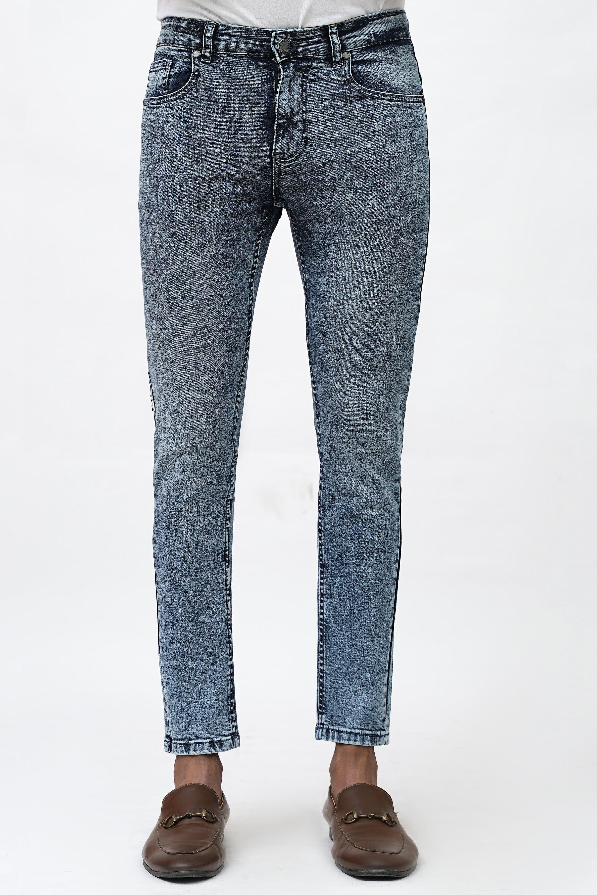SKINNY FIT LIGHT BLUE RANDOM DENIM JEANS at Charcoal Clothing