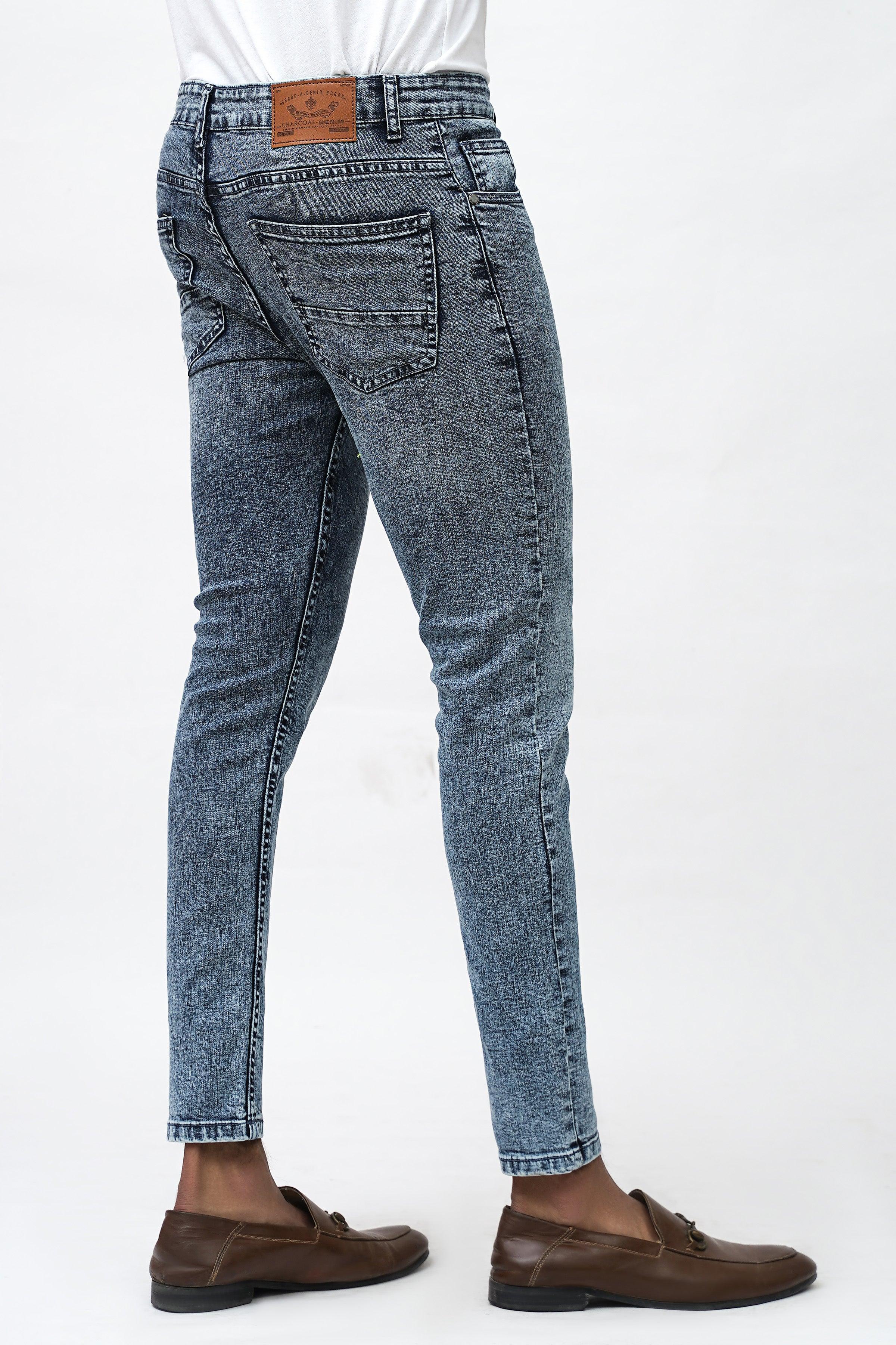 SKINNY FIT LIGHT BLUE RANDOM DENIM JEANS at Charcoal Clothing