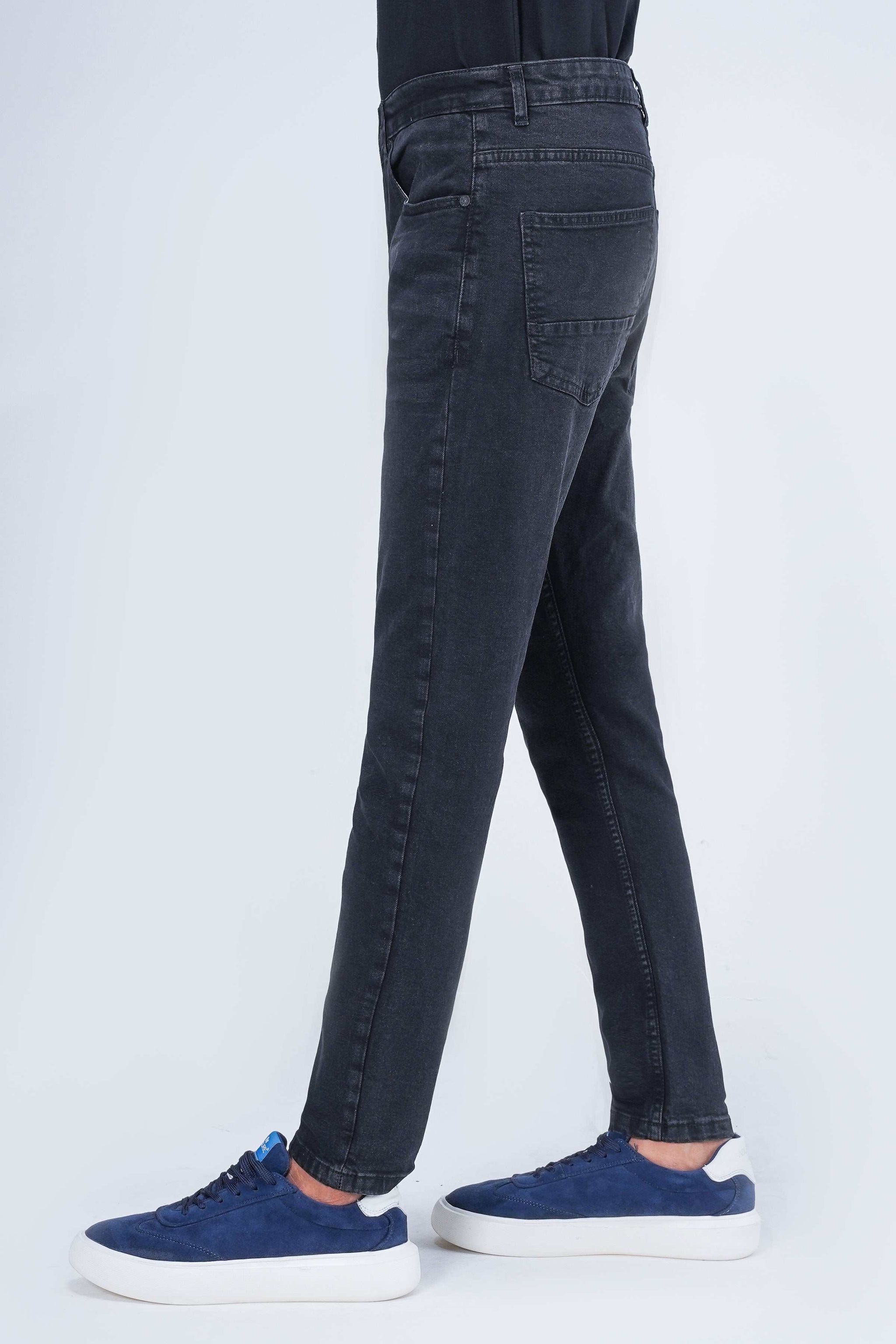 Shine On Label Jagger Cropped Slim Leg Jean Washed Charcoal main image 0