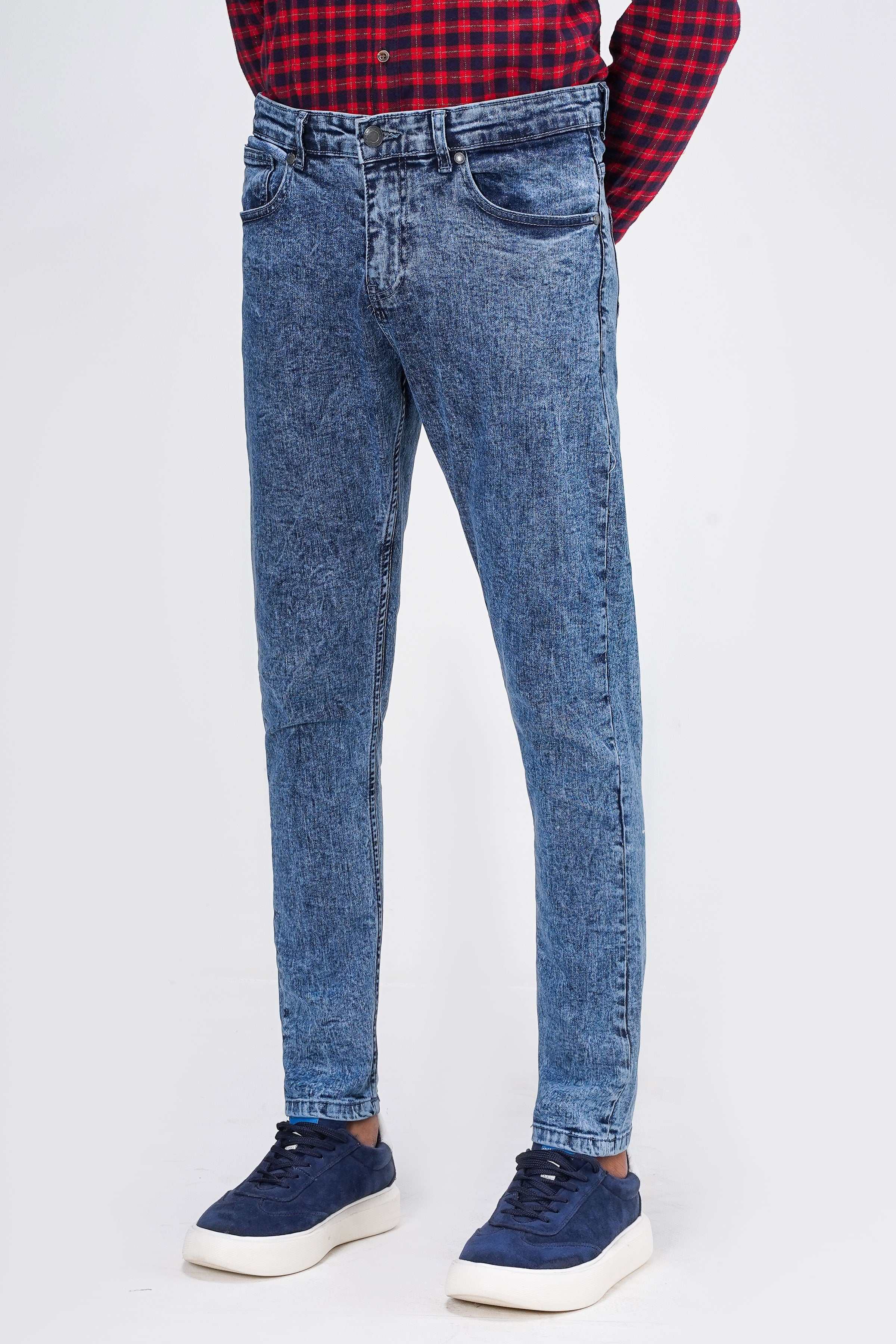 SKINNY LEG DENIM JEANS LIGHT BLUE at Charcoal Clothing