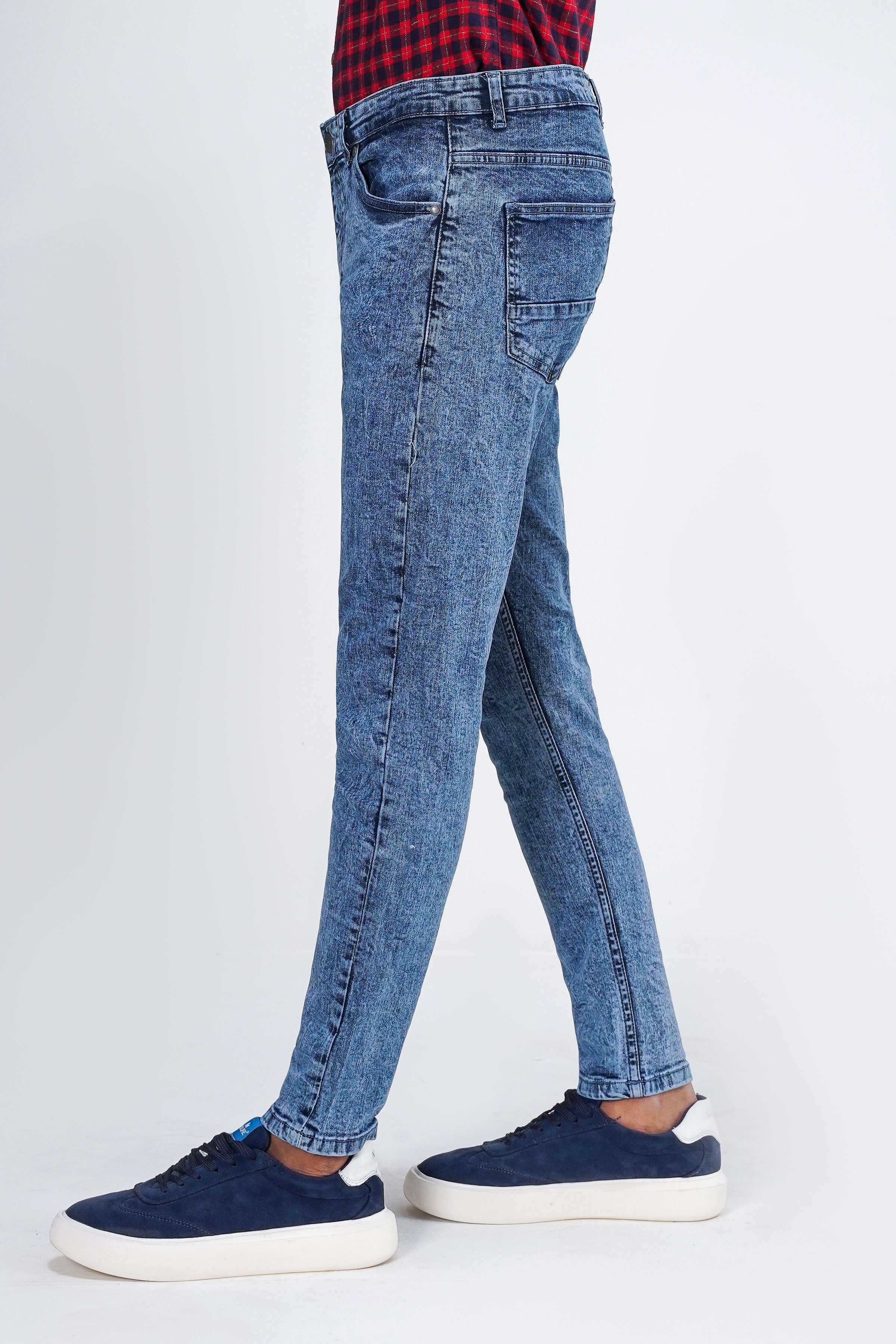SKINNY LEG DENIM JEANS LIGHT BLUE at Charcoal Clothing