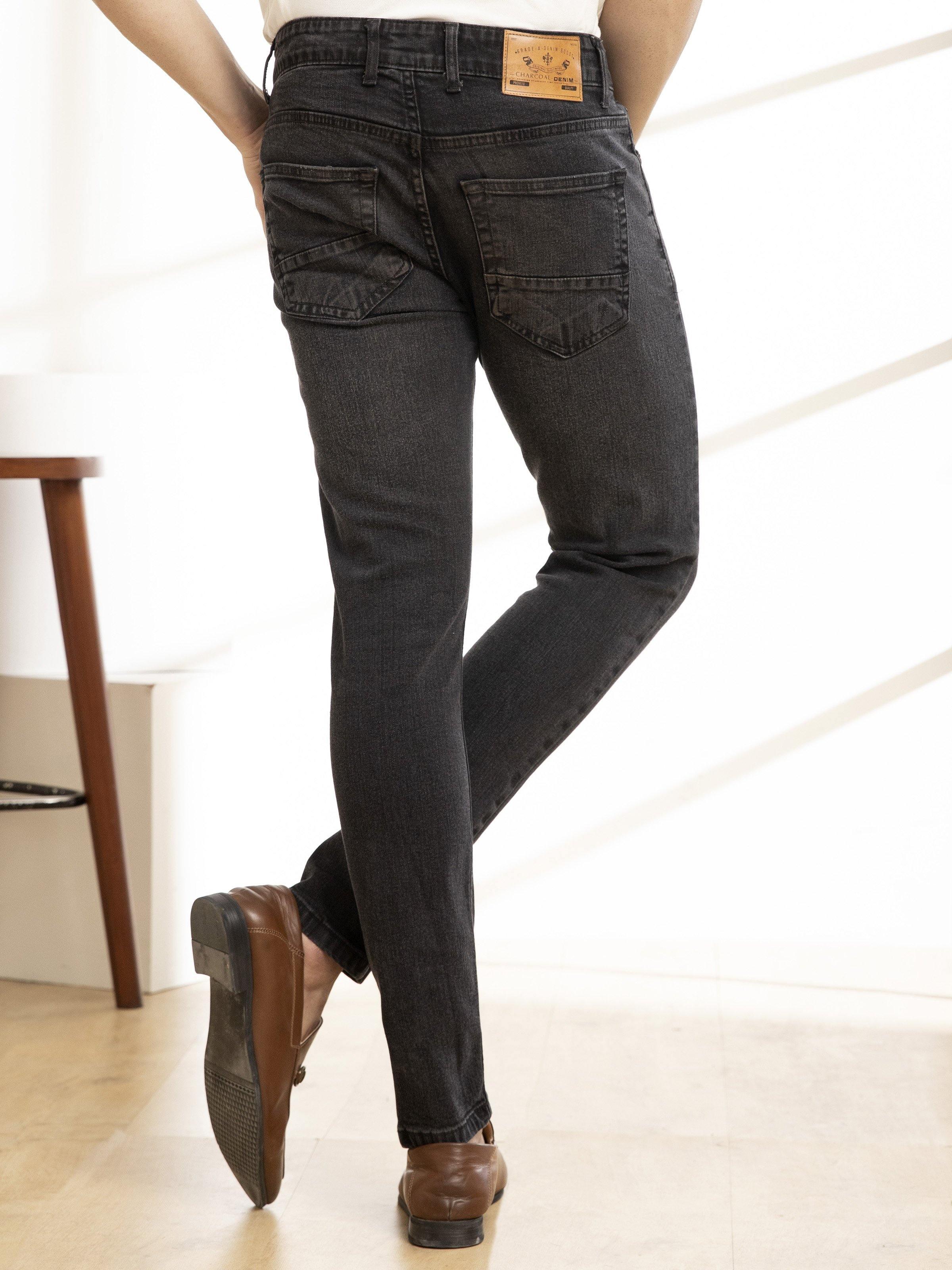 SKINNY LEG JEANS DARK GREY at Charcoal Clothing