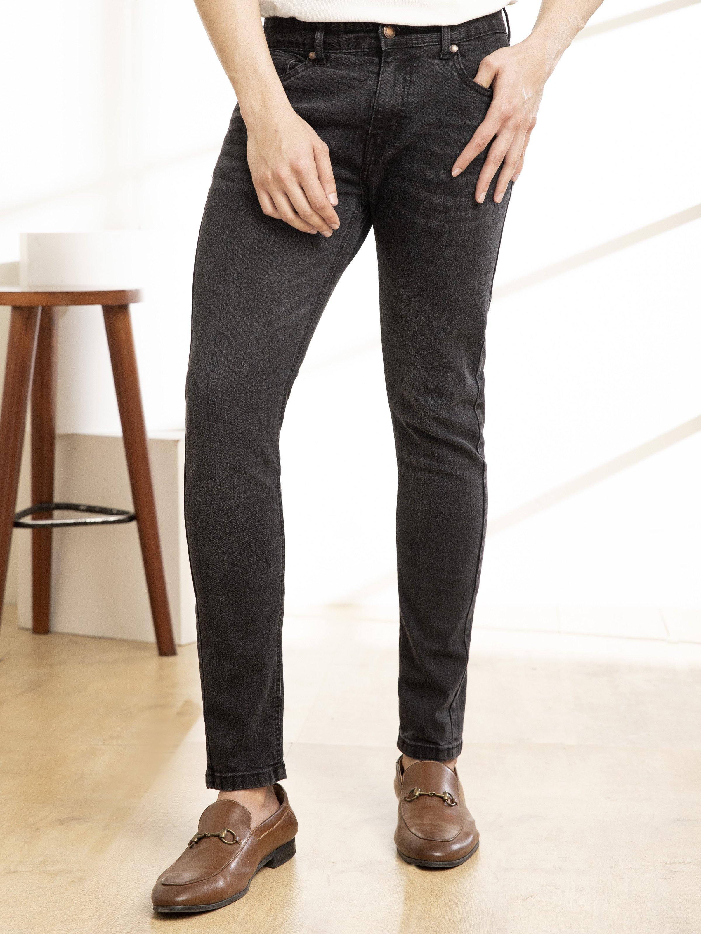 SKINNY LEG JEANS DARK GREY at Charcoal Clothing