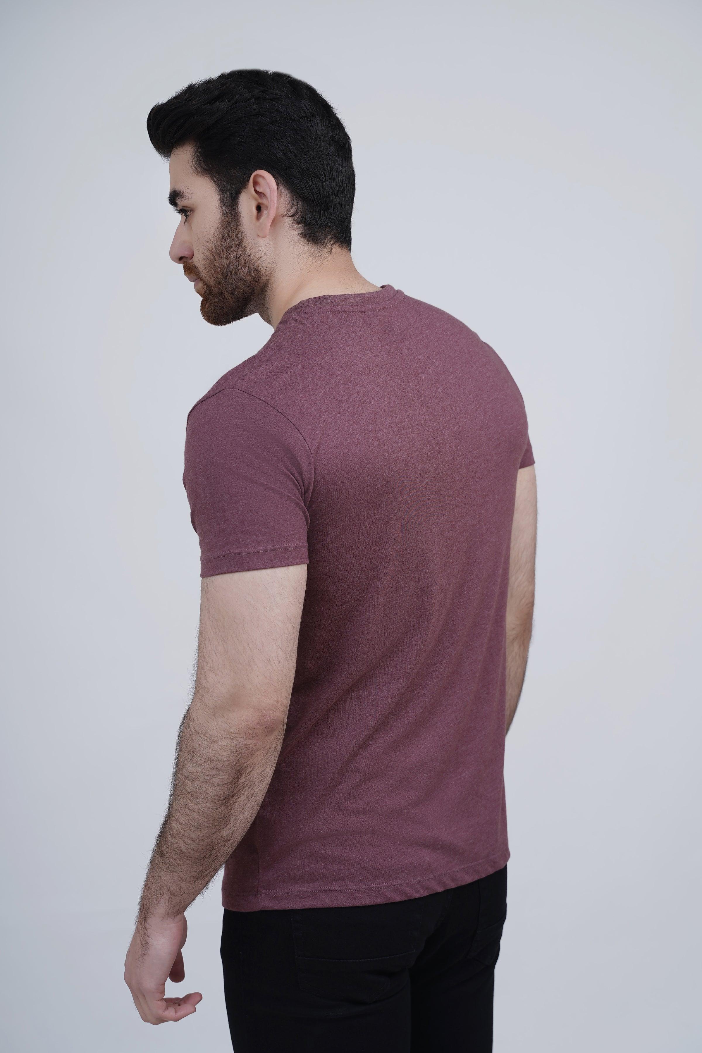 SLEEPWEAR T SHIRT MAROON MELANGE at Charcoal Clothing