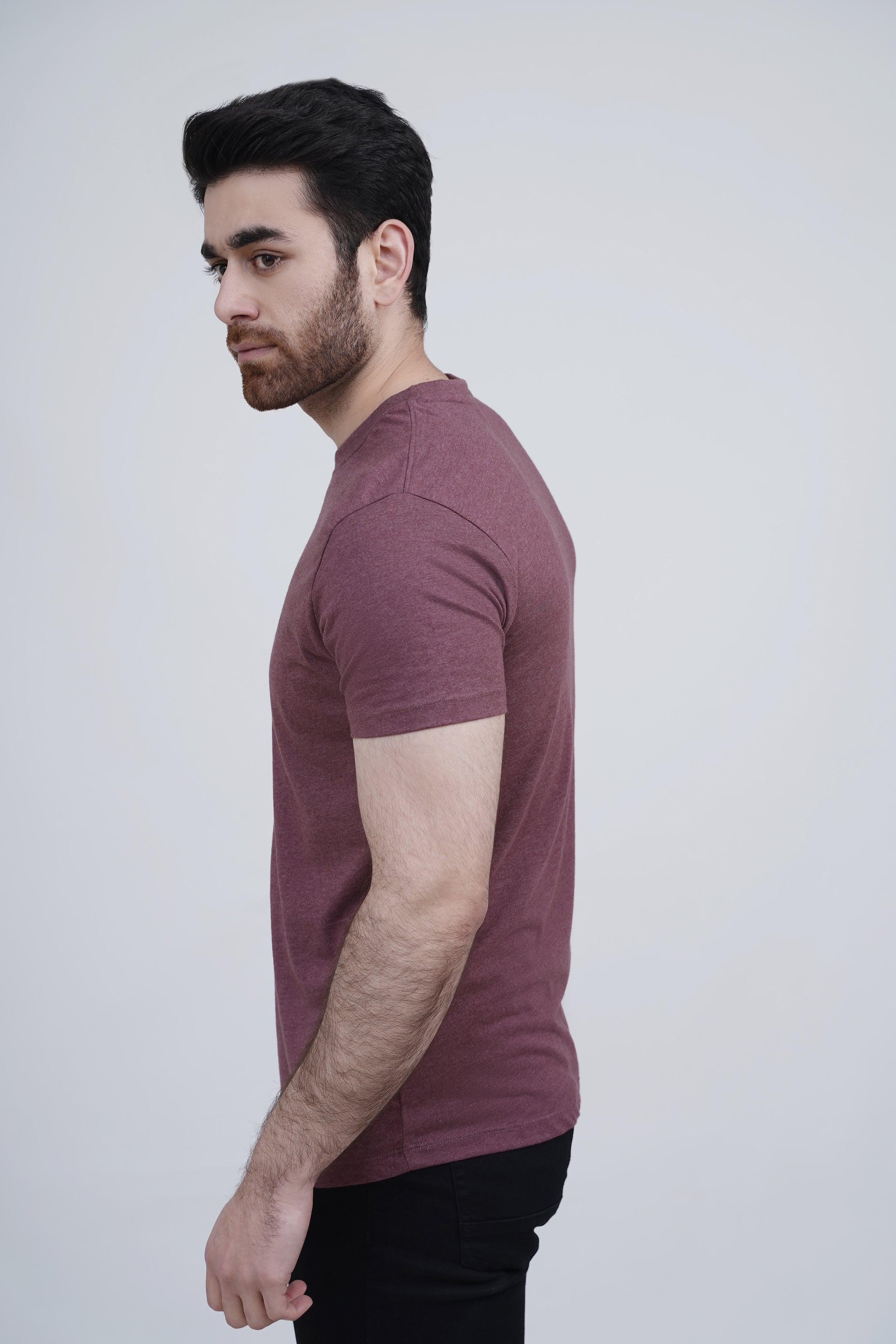 SLEEPWEAR T SHIRT MAROON MELANGE at Charcoal Clothing