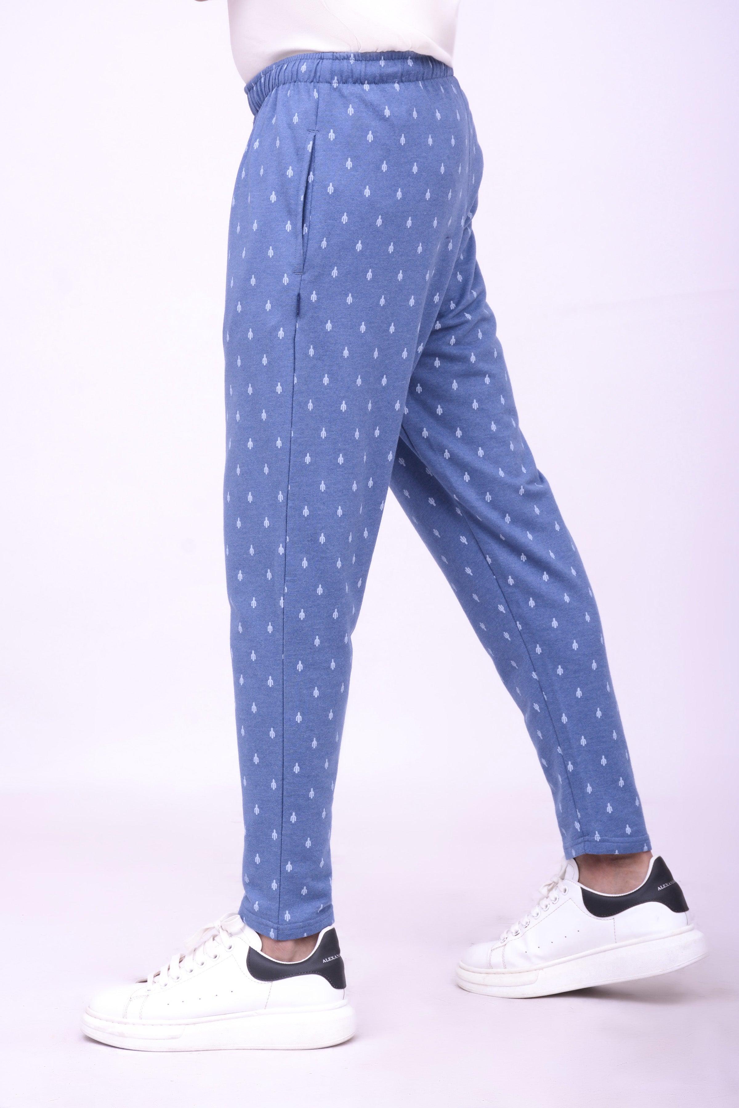 SLEEPWEAR TROUSER INDIGO BLUE PRINTED at Charcoal Clothing