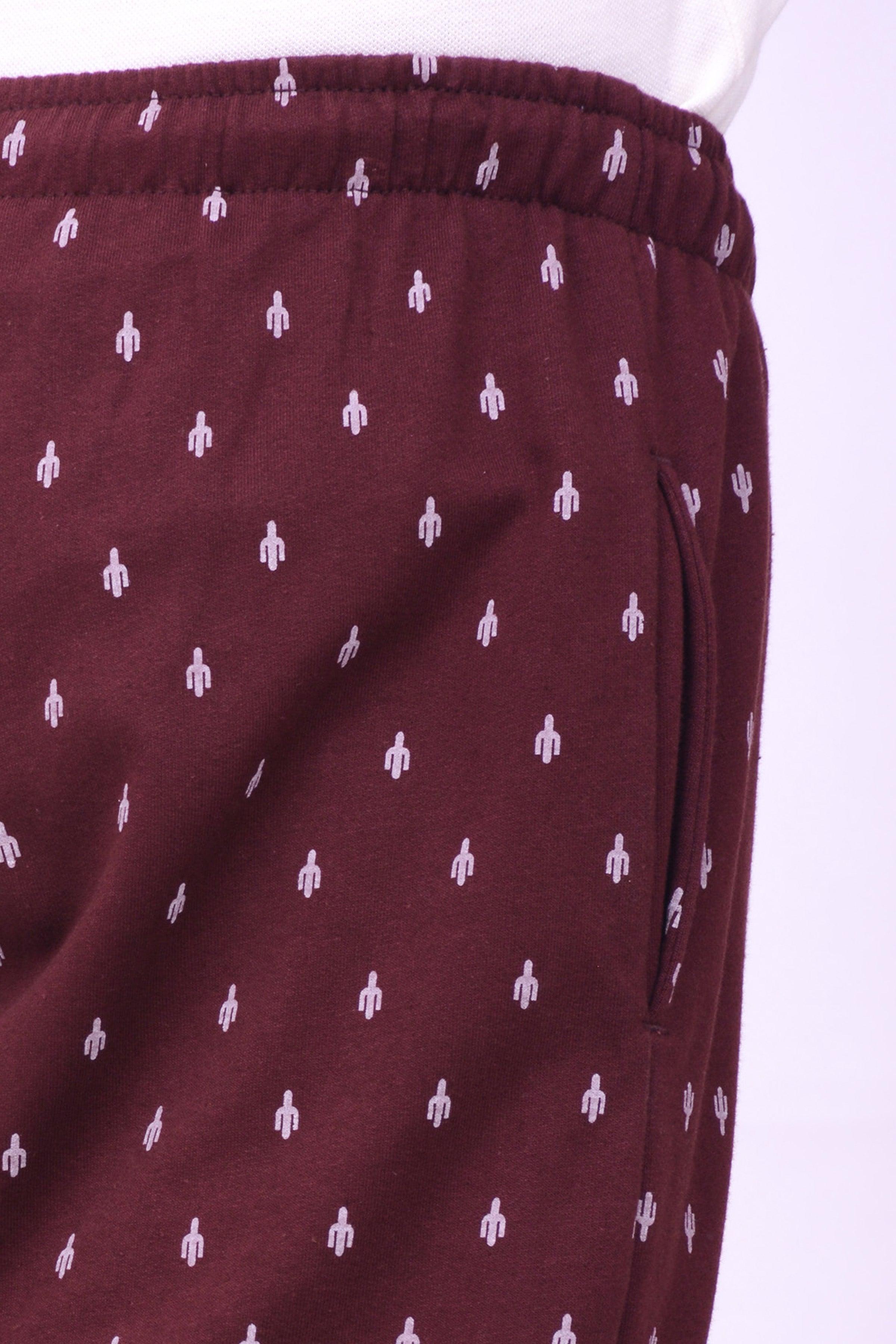 SLEEPWEAR TROUSER MAROON PRINTED at Charcoal Clothing