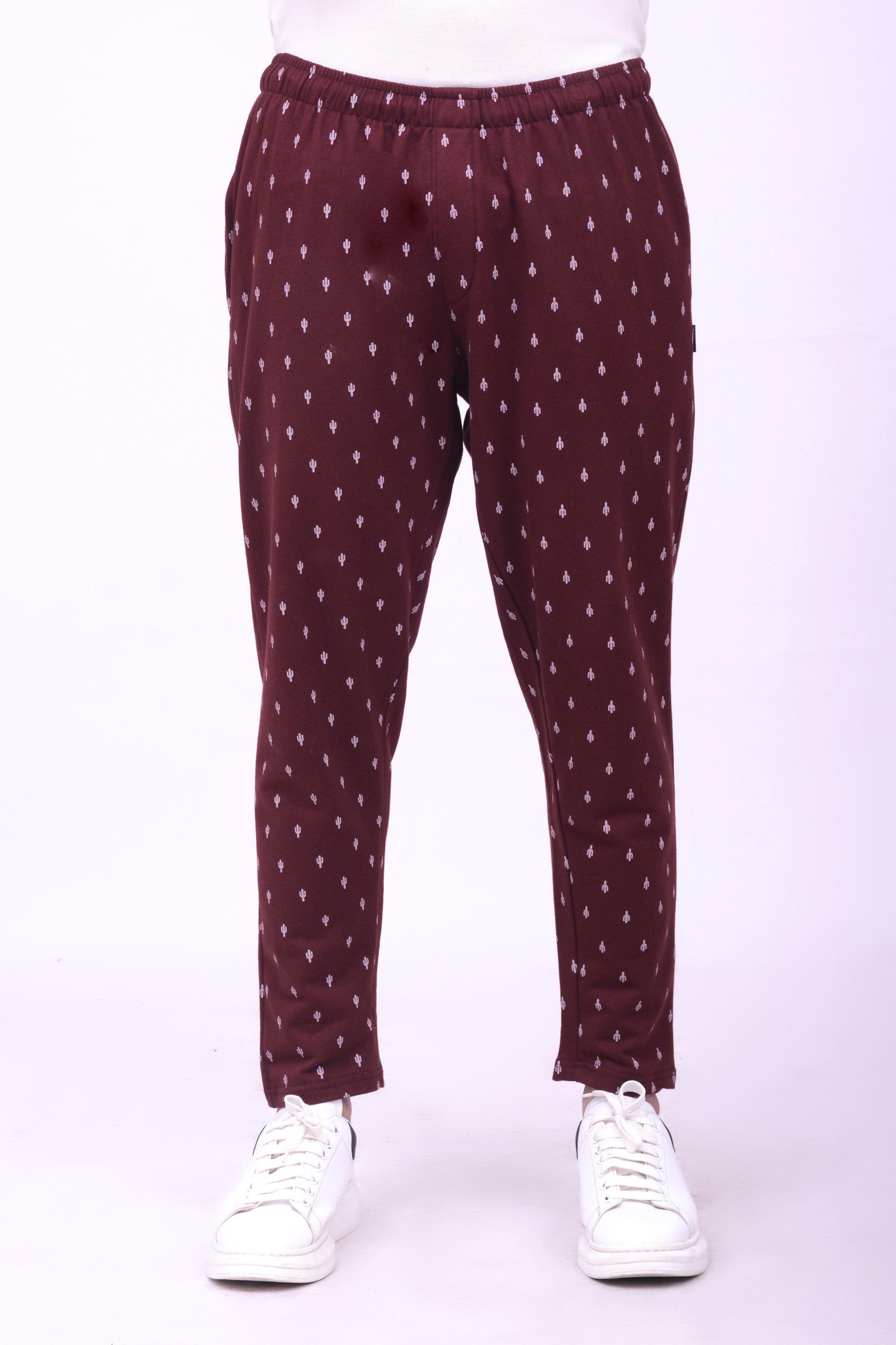 SLEEPWEAR TROUSER MAROON PRINTED at Charcoal Clothing