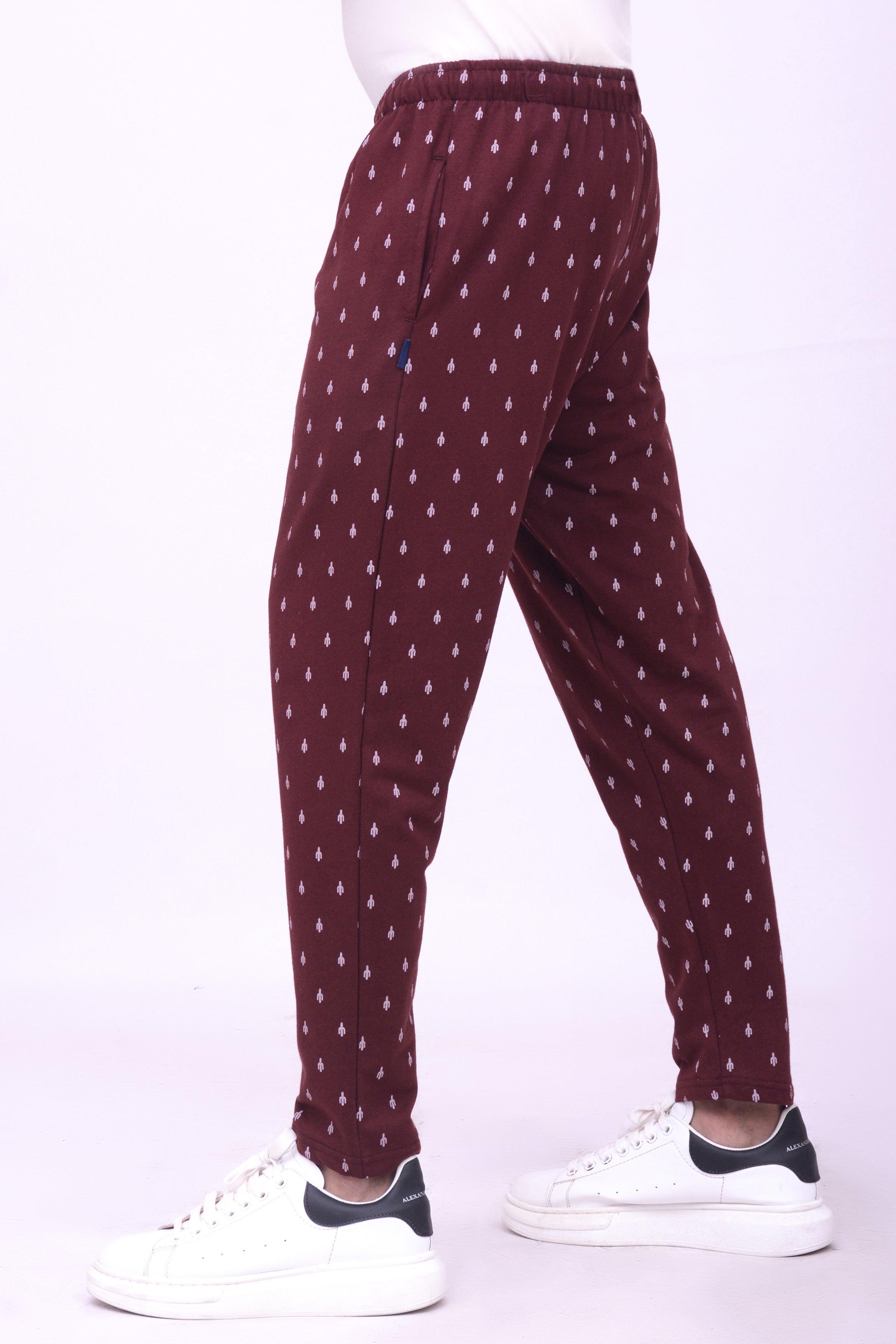 SLEEPWEAR TROUSER MAROON PRINTED at Charcoal Clothing