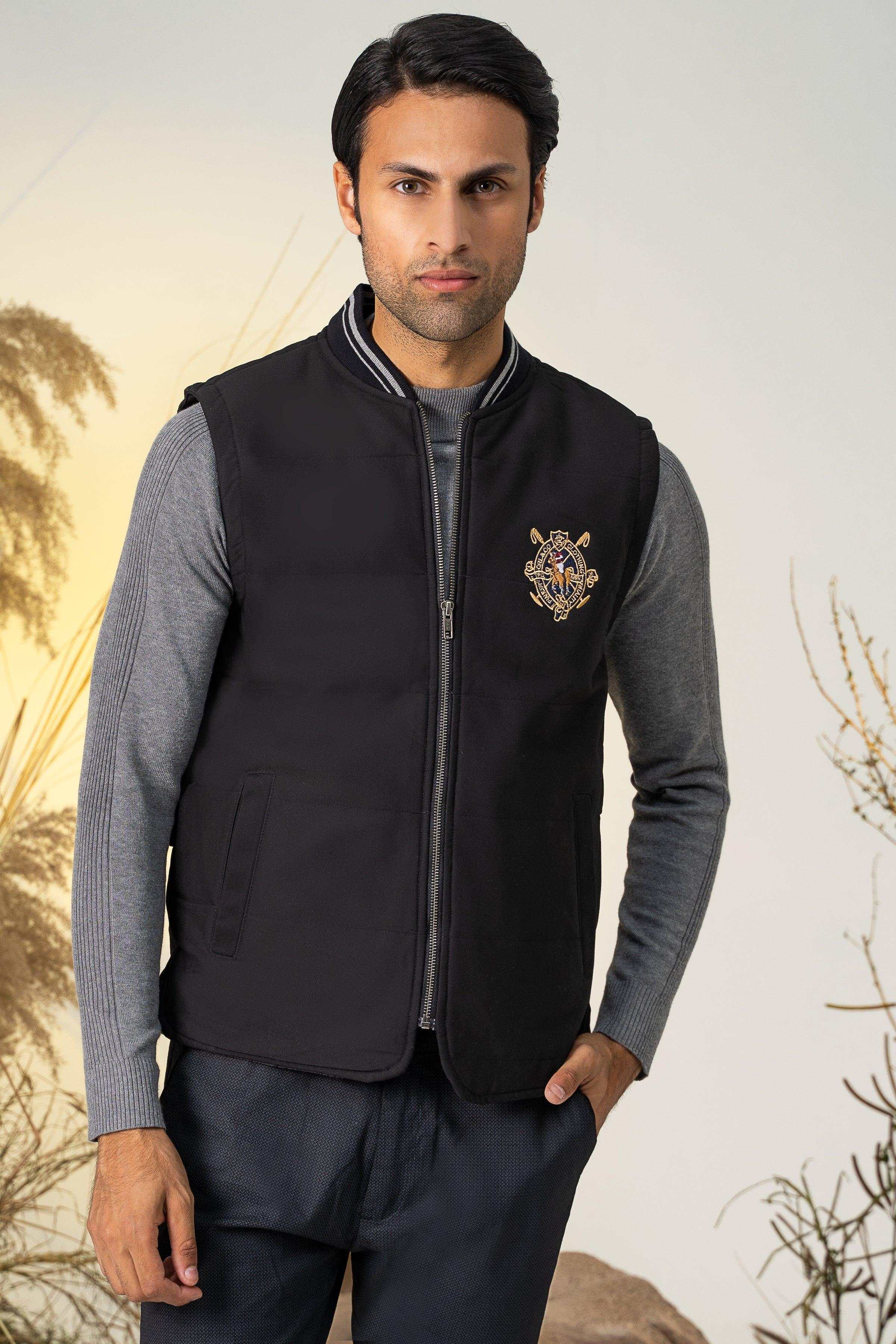 SLEEVELESS QUILTED JACKET BLACK at Charcoal Clothing