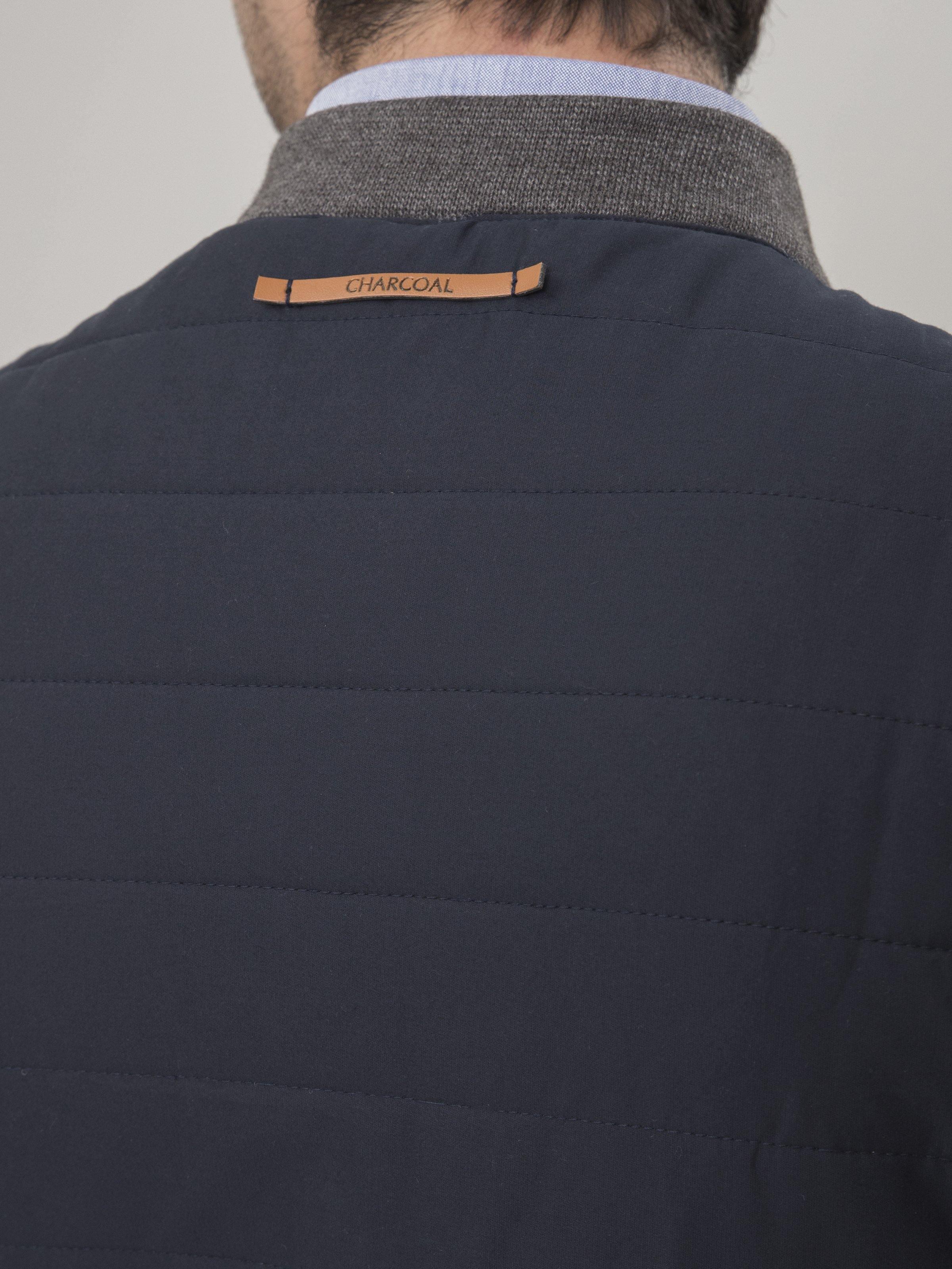 SLEEVELESS QUILTED NAVY JACKET at Charcoal Clothing