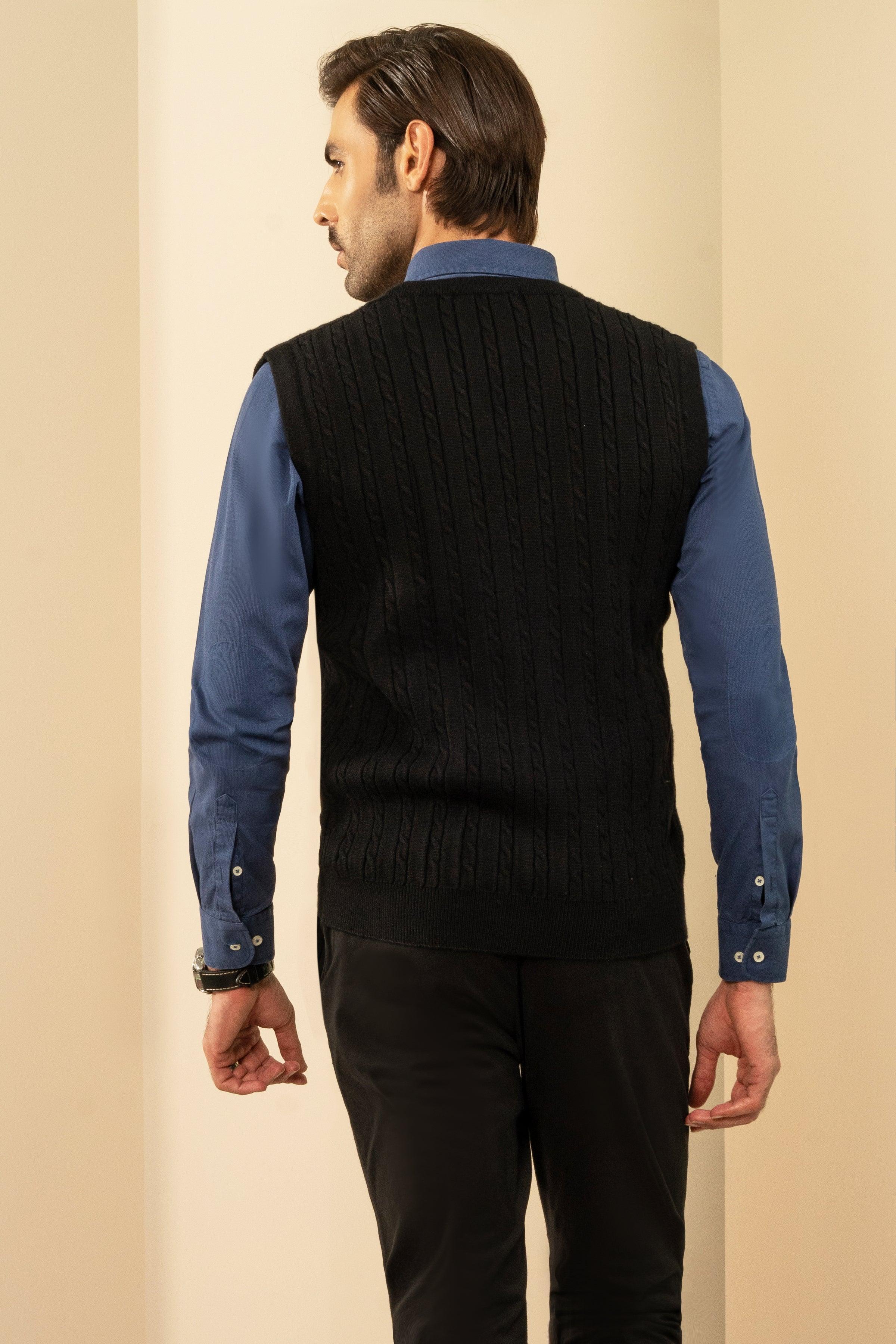 SLEEVELESS SWEATER BLACK at Charcoal Clothing