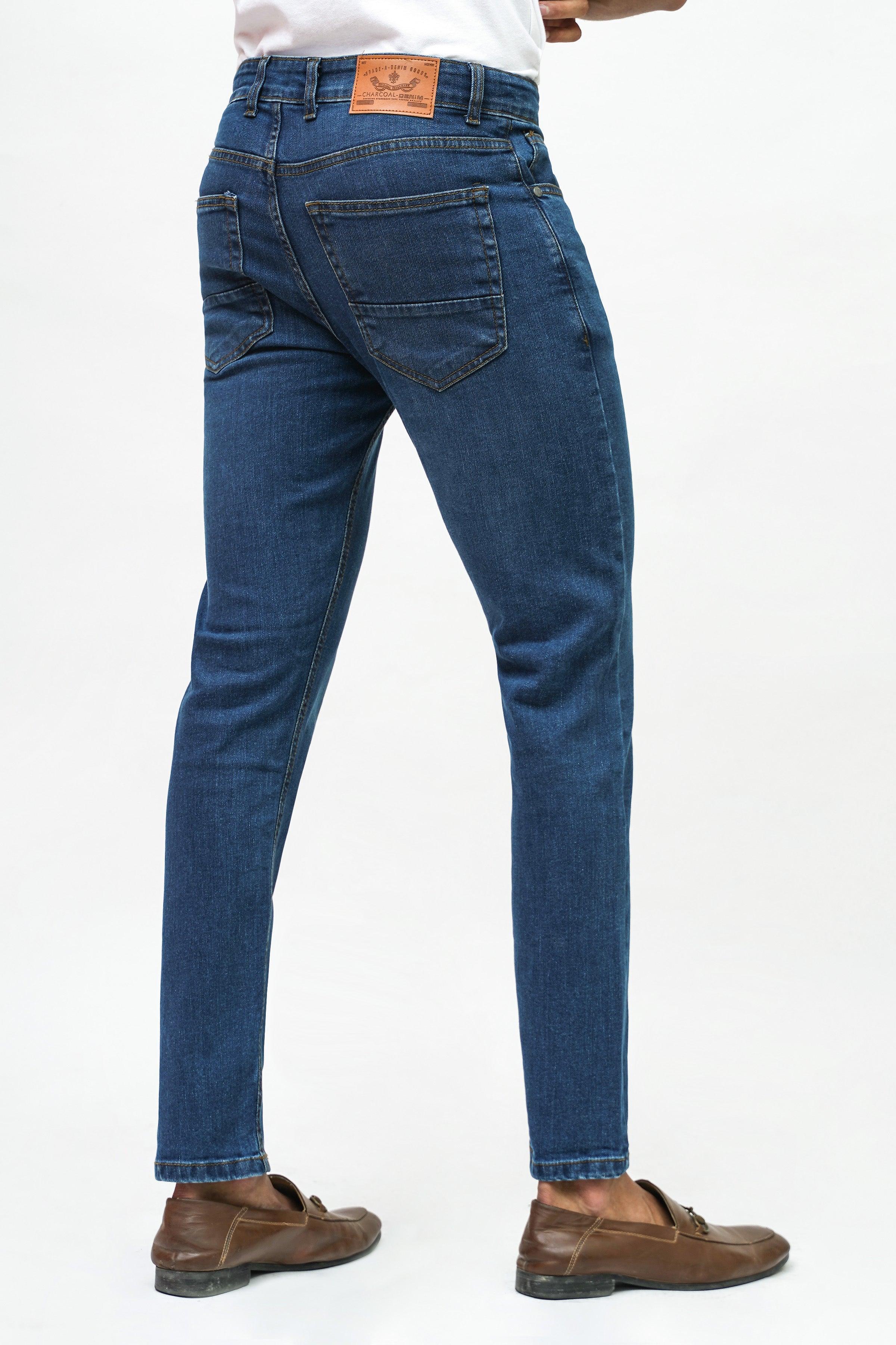 SLIM FIT DARK BLUE DENIM JEAN at Charcoal Clothing
