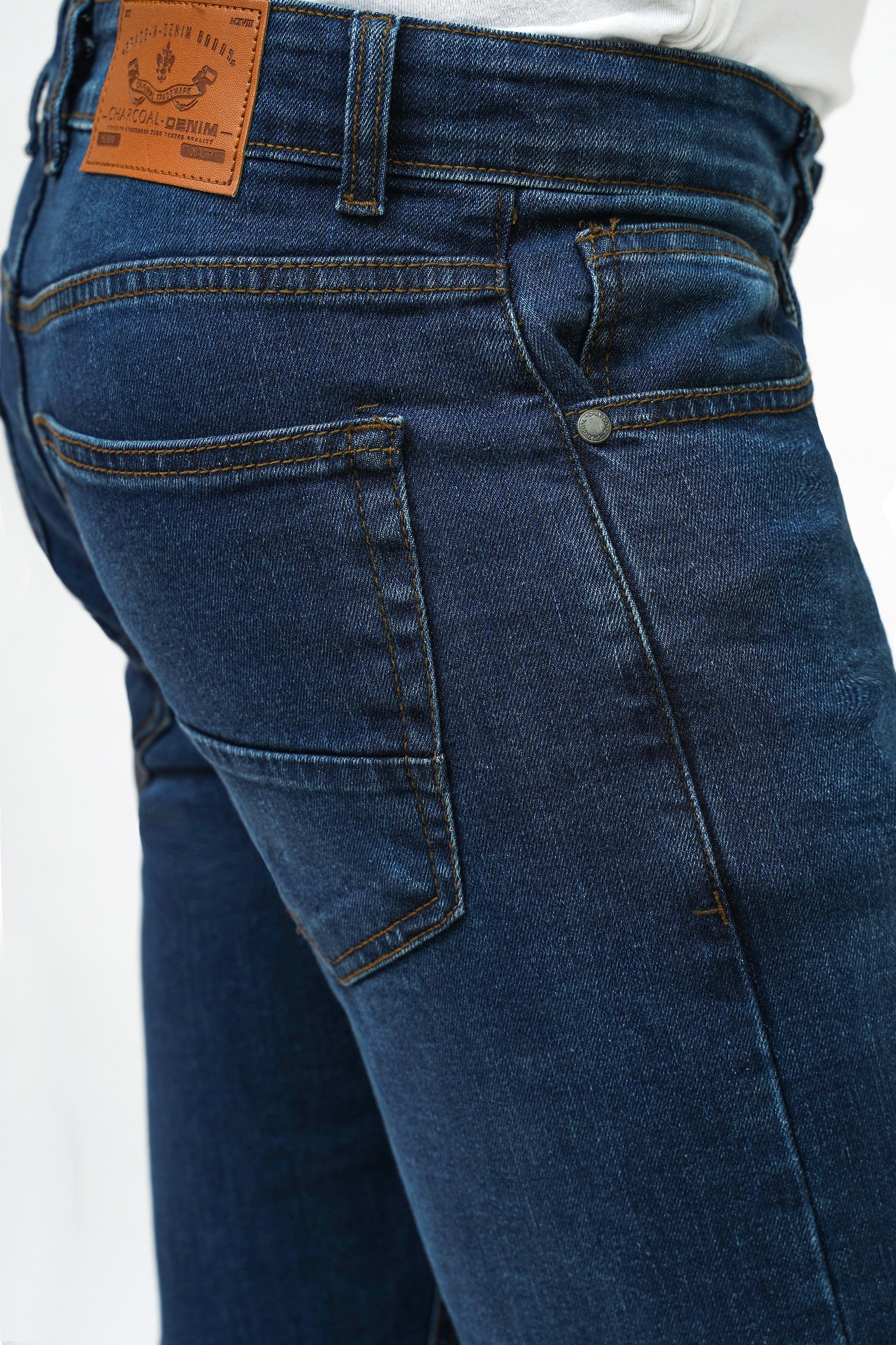 SLIM FIT DARK BLUE DENIM JEAN at Charcoal Clothing