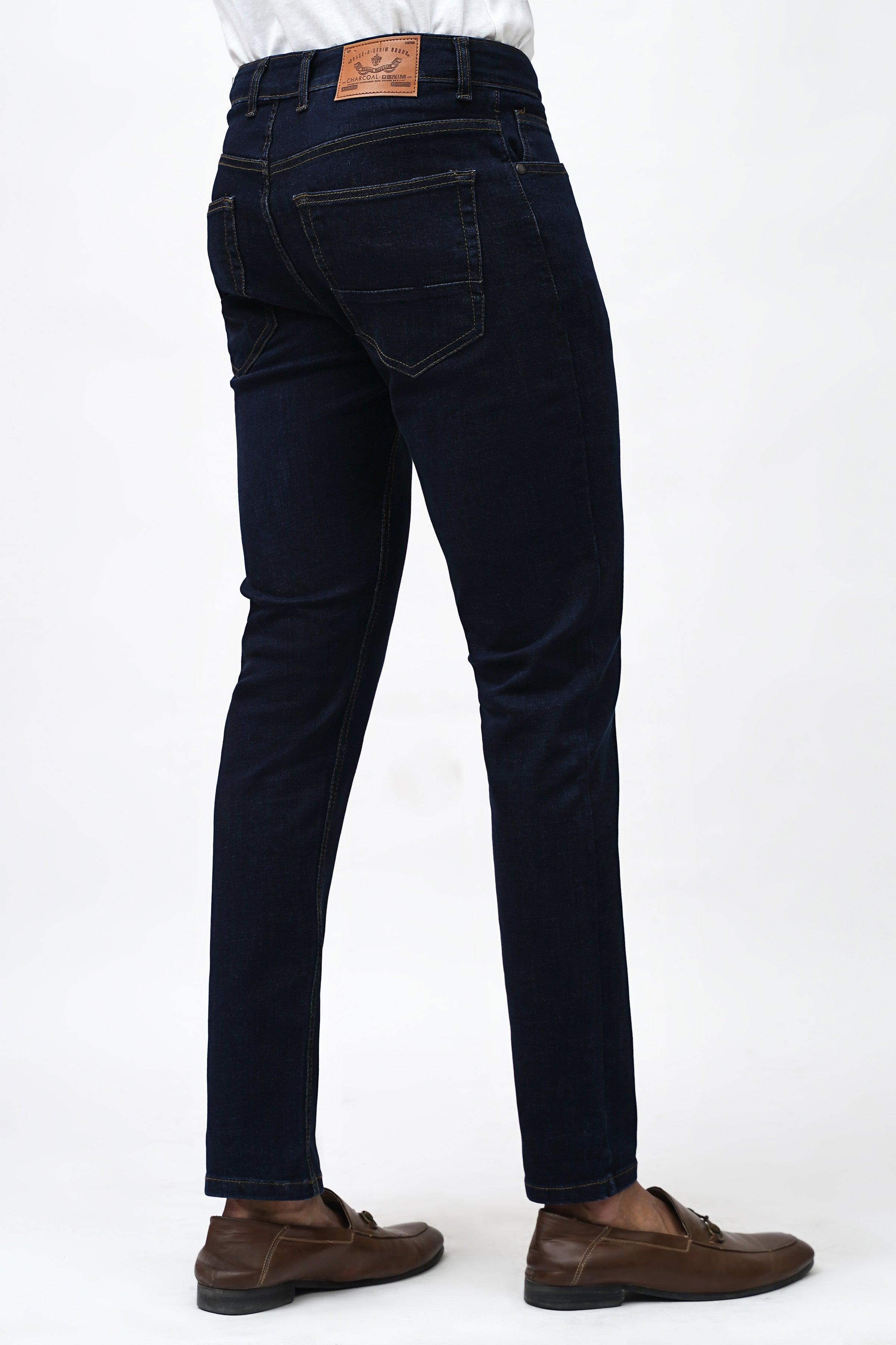 SLIM FIT DARK BLUE JEANS at Charcoal Clothing