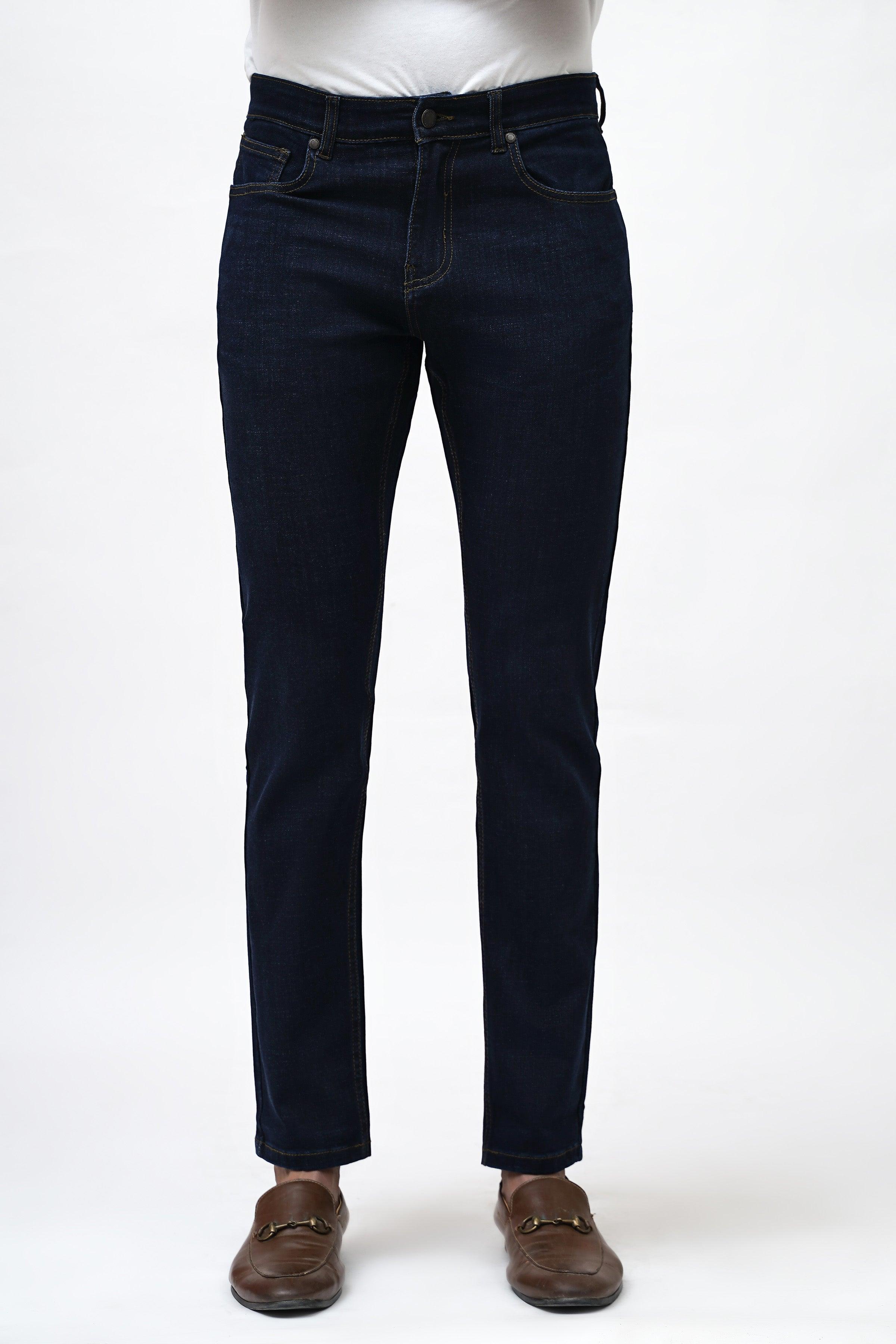 SLIM FIT DARK BLUE JEANS at Charcoal Clothing
