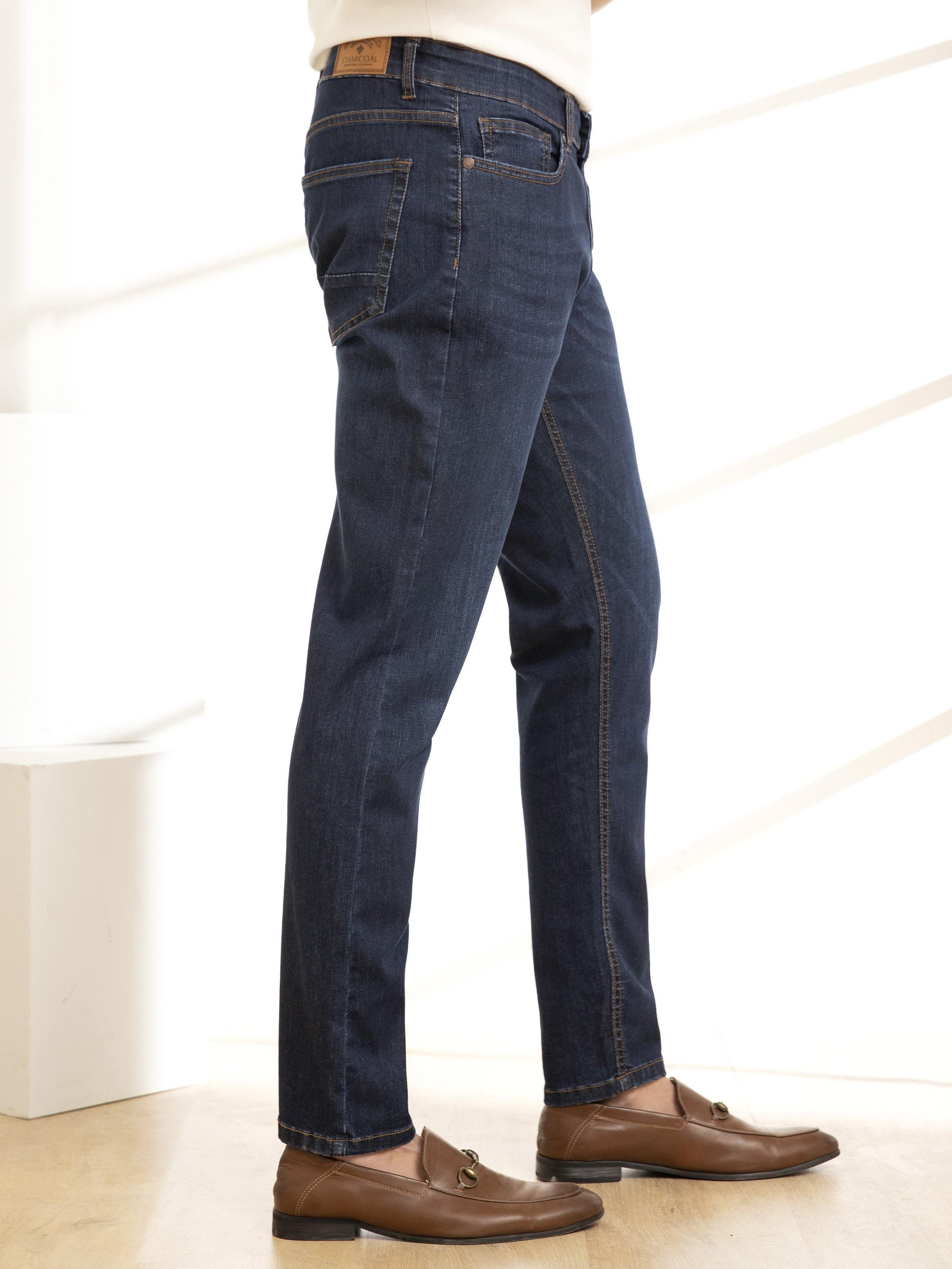 SLIM FIT JEANS DARK BLUE at Charcoal Clothing