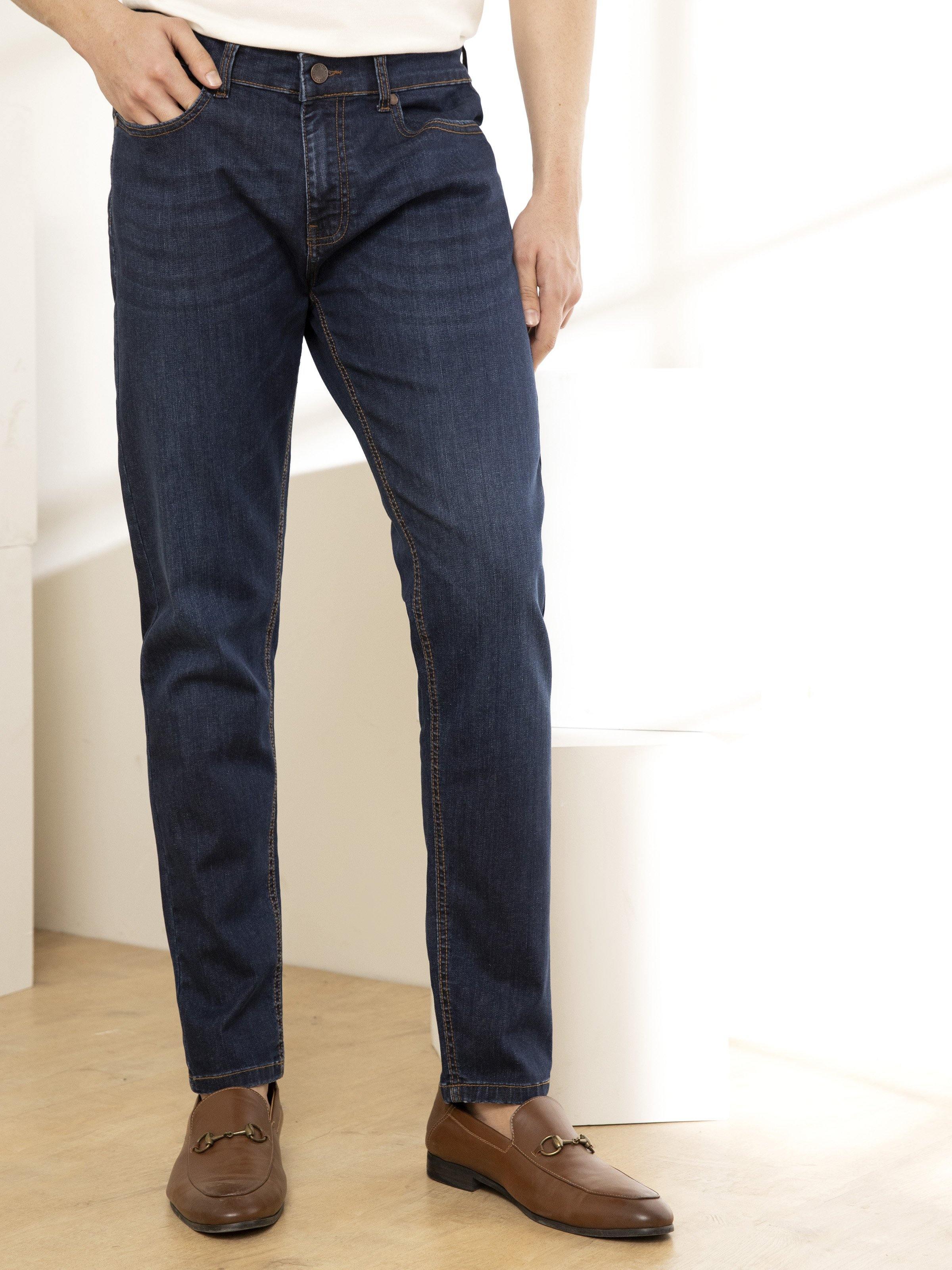 SLIM FIT JEANS DARK BLUE at Charcoal Clothing