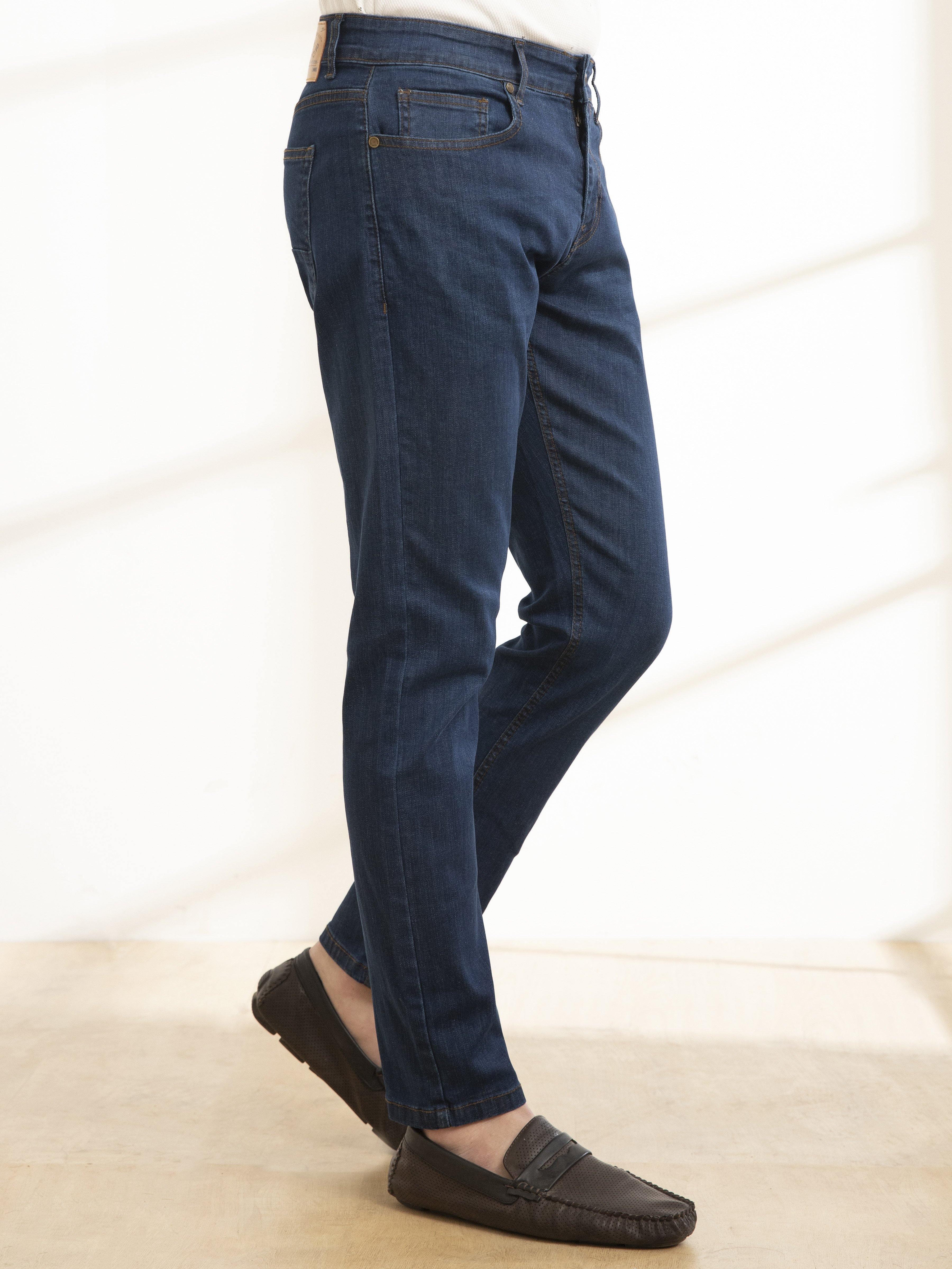 SLIM FIT JEANS DARK NAVY at Charcoal Clothing