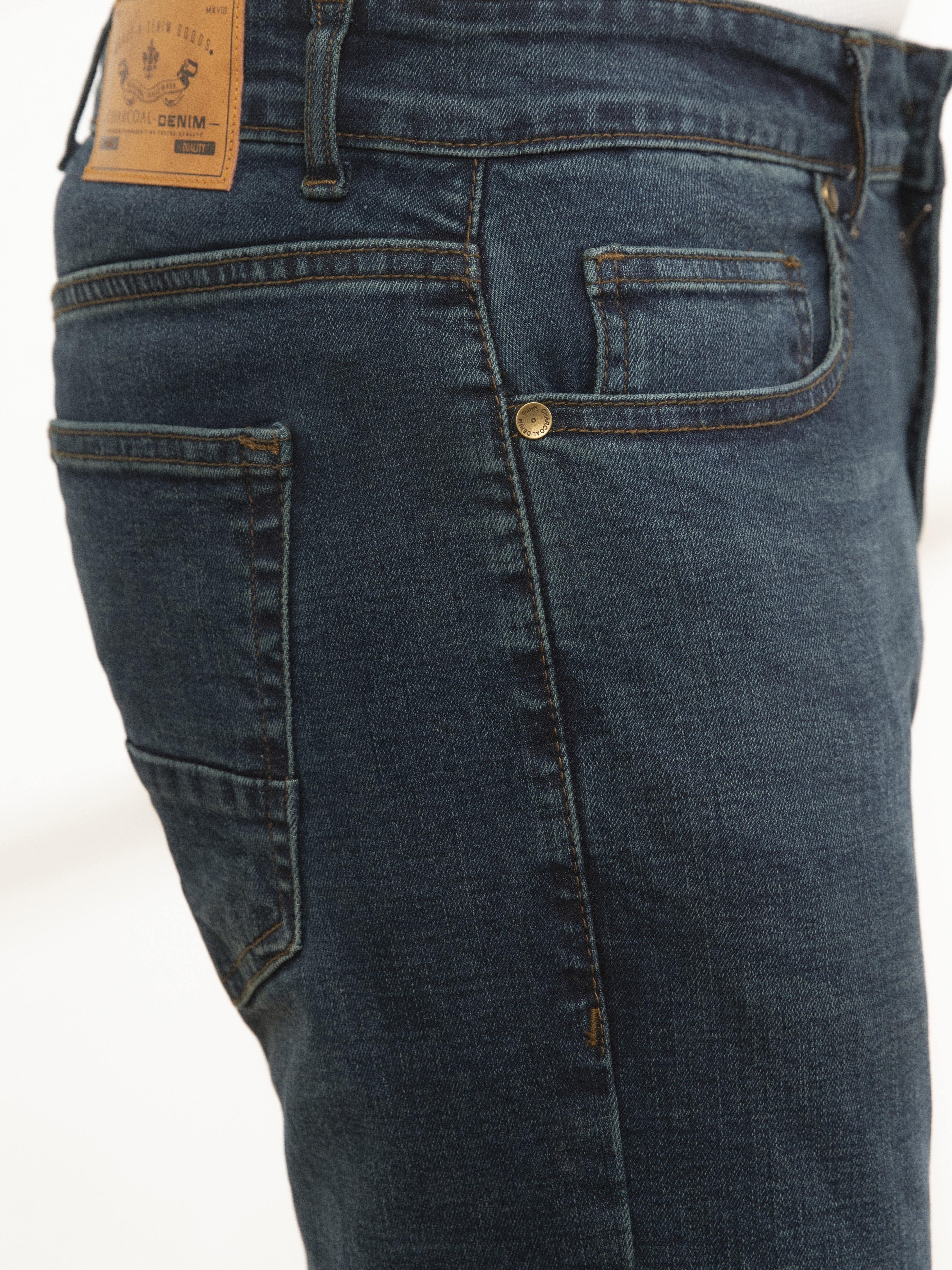 SLIM FIT JEANS GREEN TINT at Charcoal Clothing