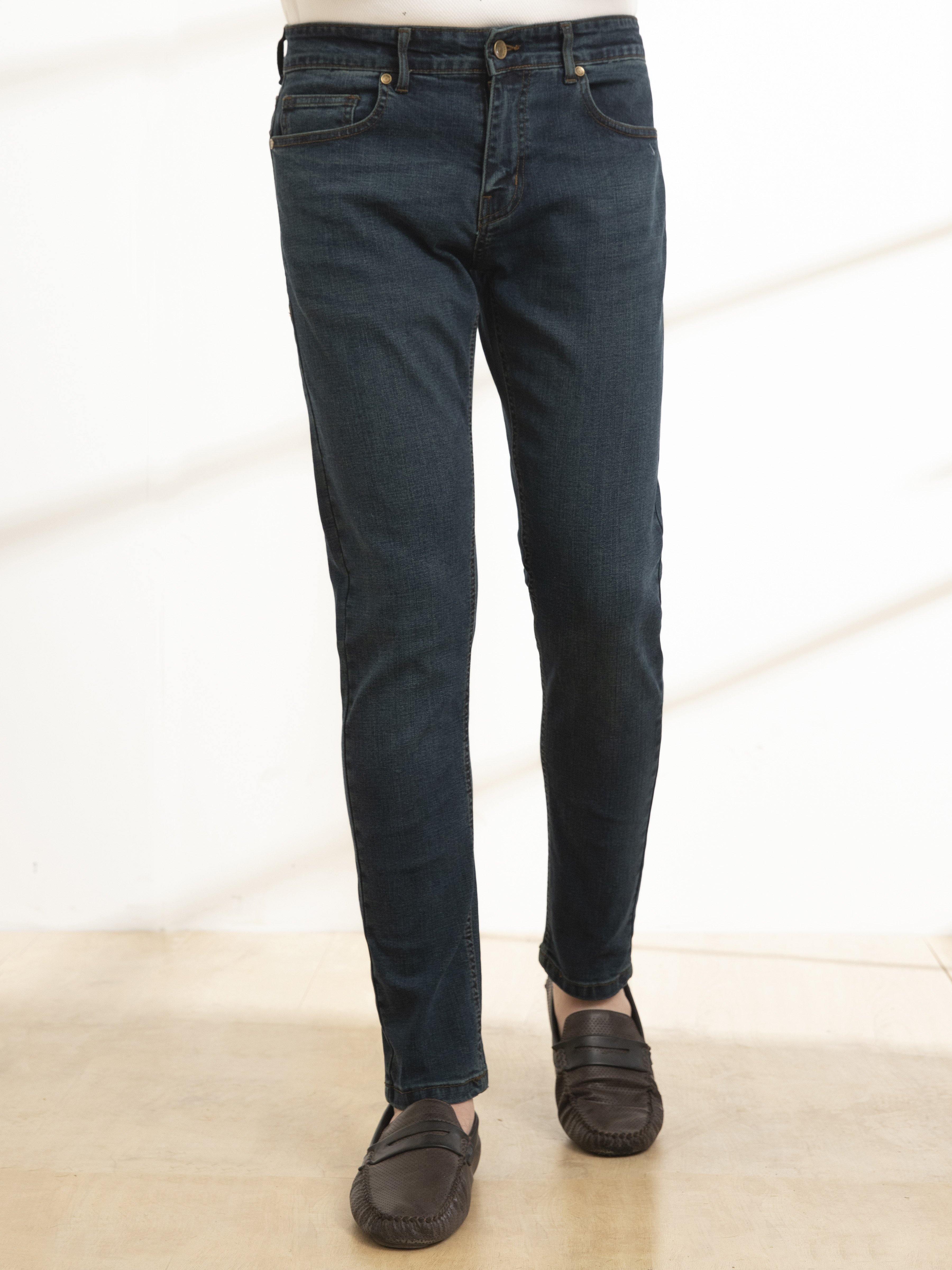SLIM FIT JEANS GREEN TINT at Charcoal Clothing