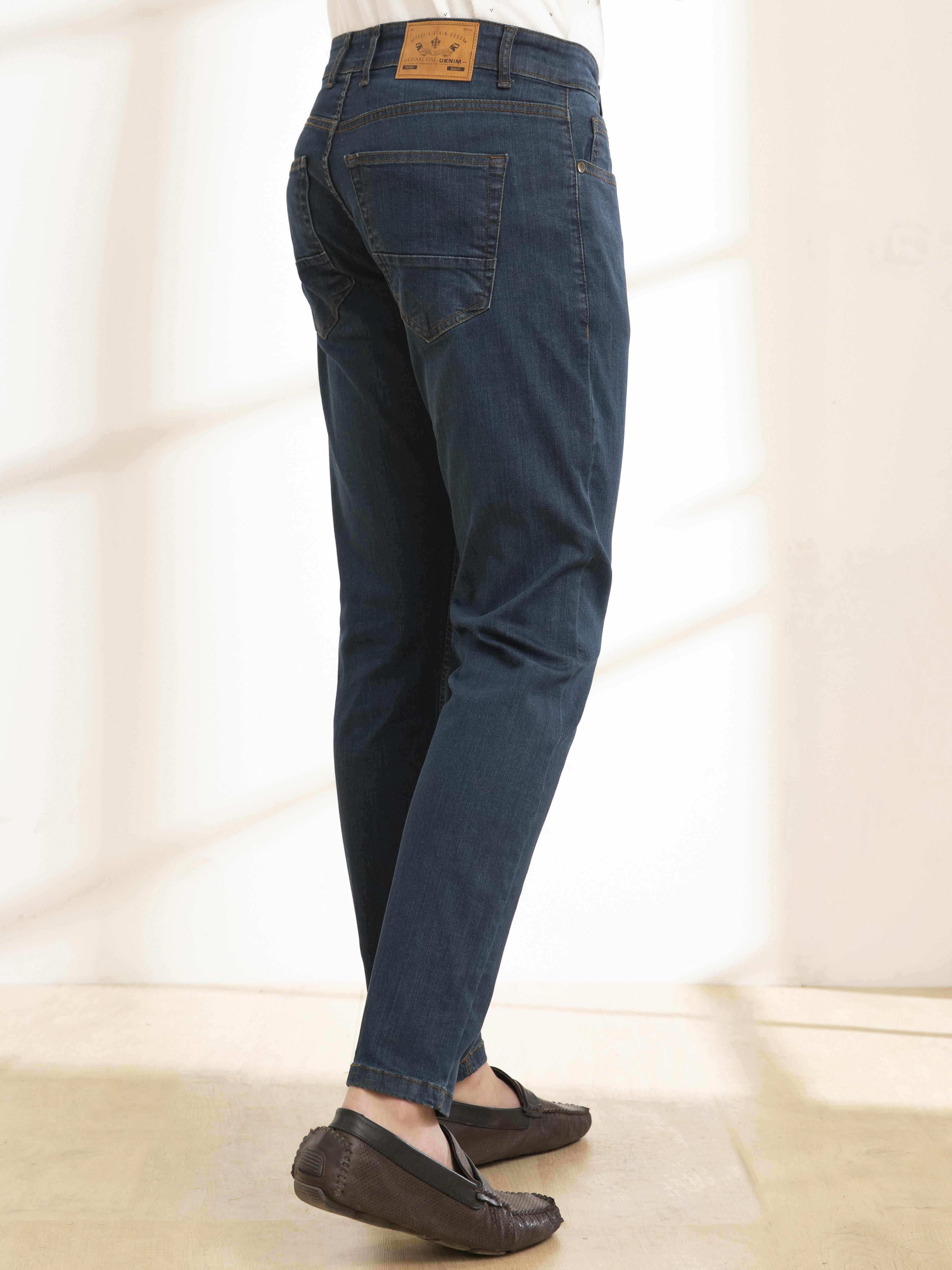 SLIM FIT JEANS OLIVE TINT at Charcoal Clothing