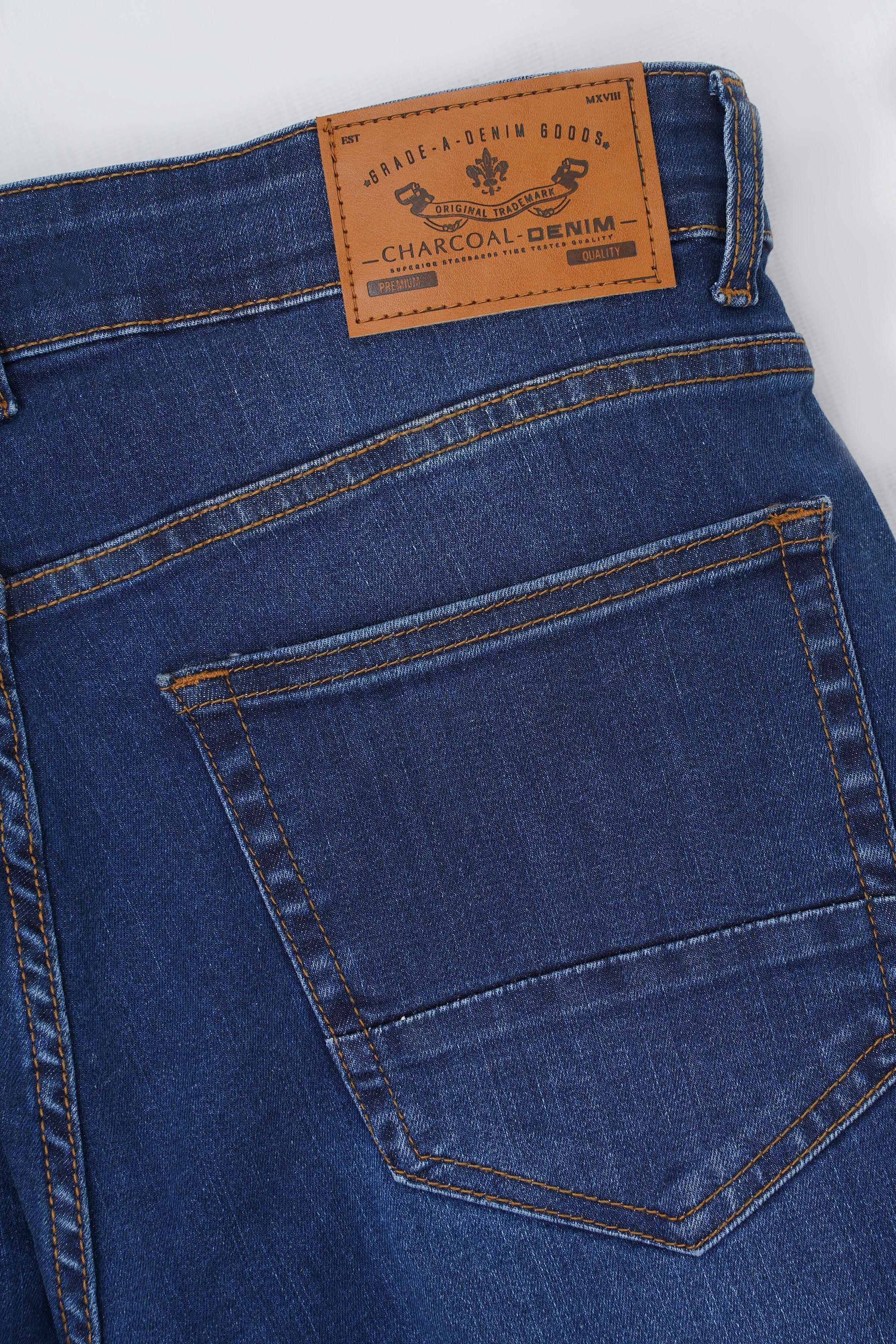 SLIM FIT LEG JEANS DARK BLUE at Charcoal Clothing