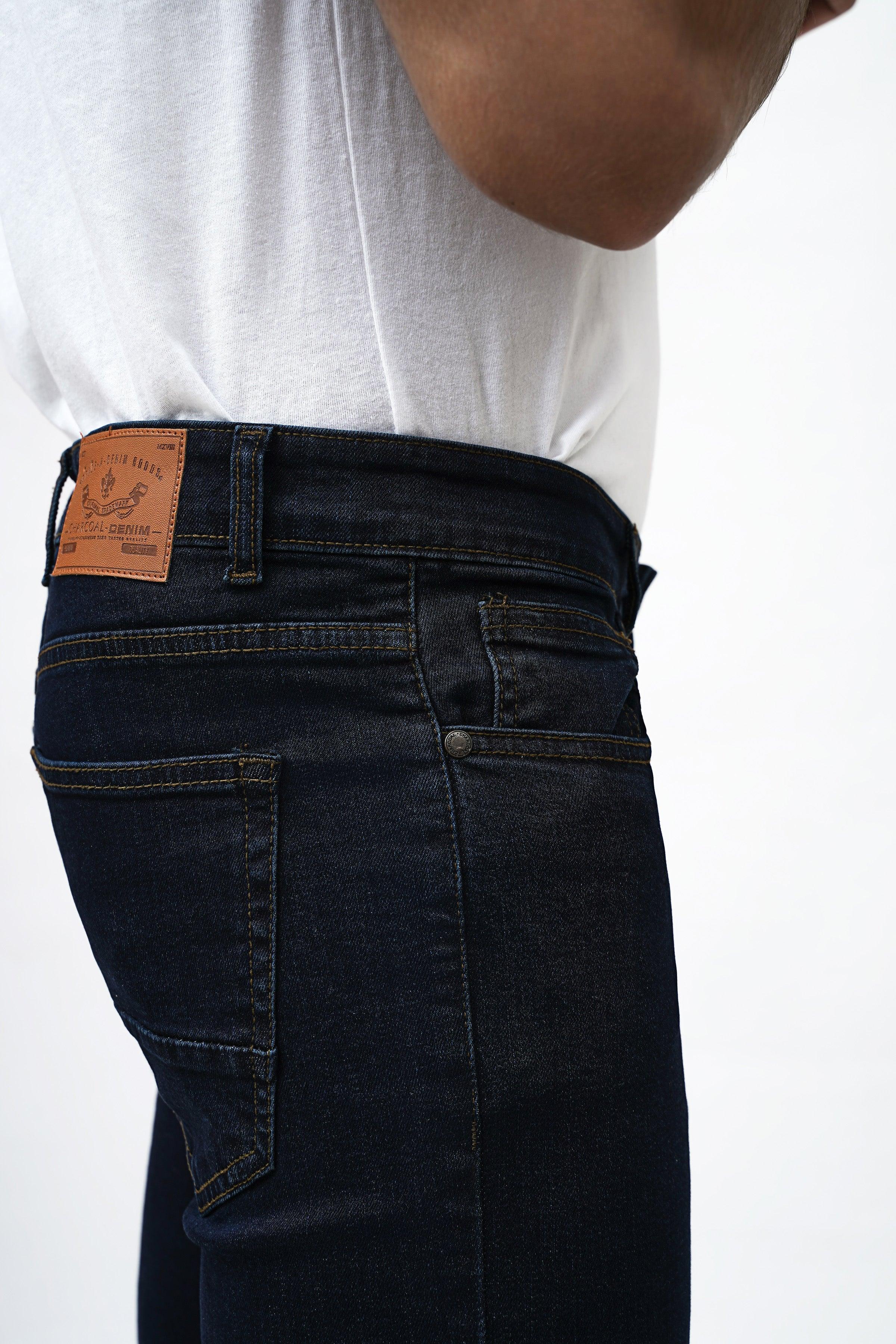 SLIM FIT NAVY BLUE DENIM JEAN at Charcoal Clothing