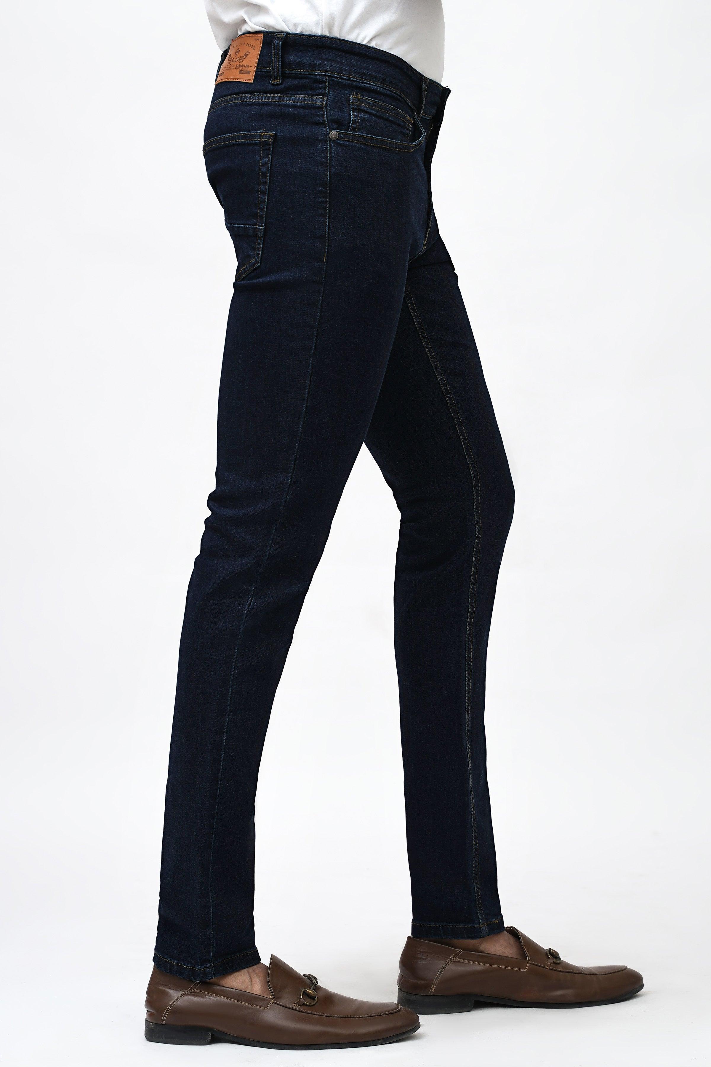 SLIM FIT NAVY BLUE DENIM JEAN at Charcoal Clothing