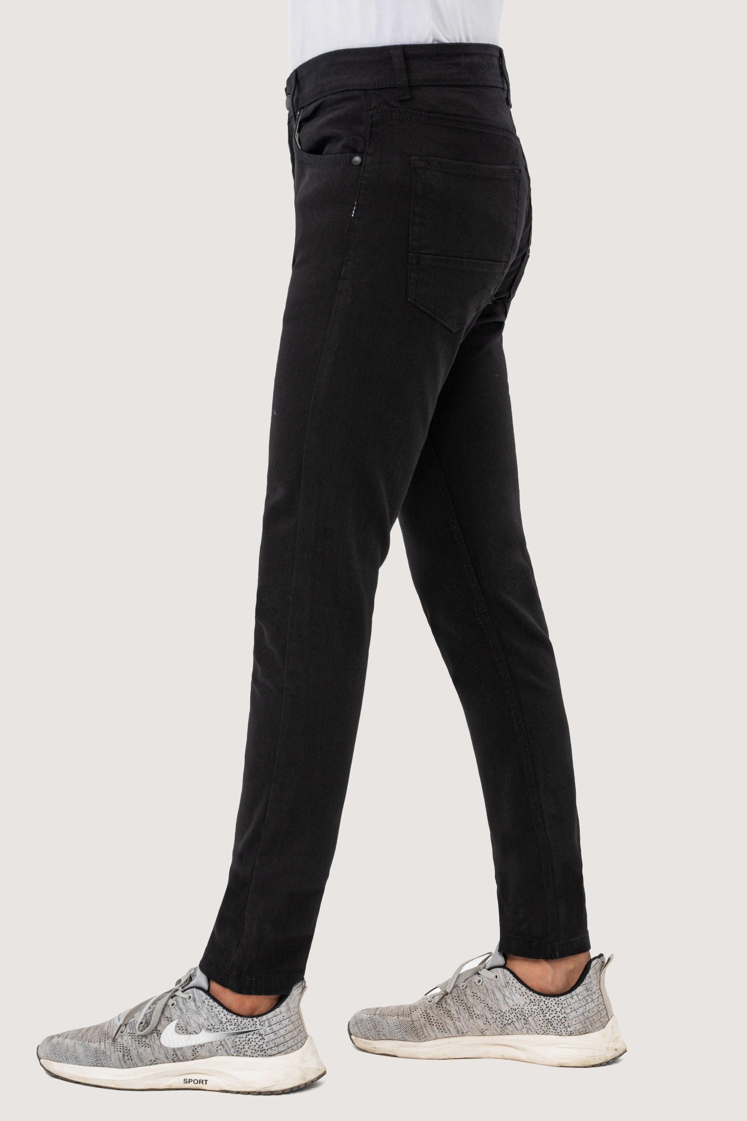 SLIM LEG DENIM JEANS BLACK at Charcoal Clothing