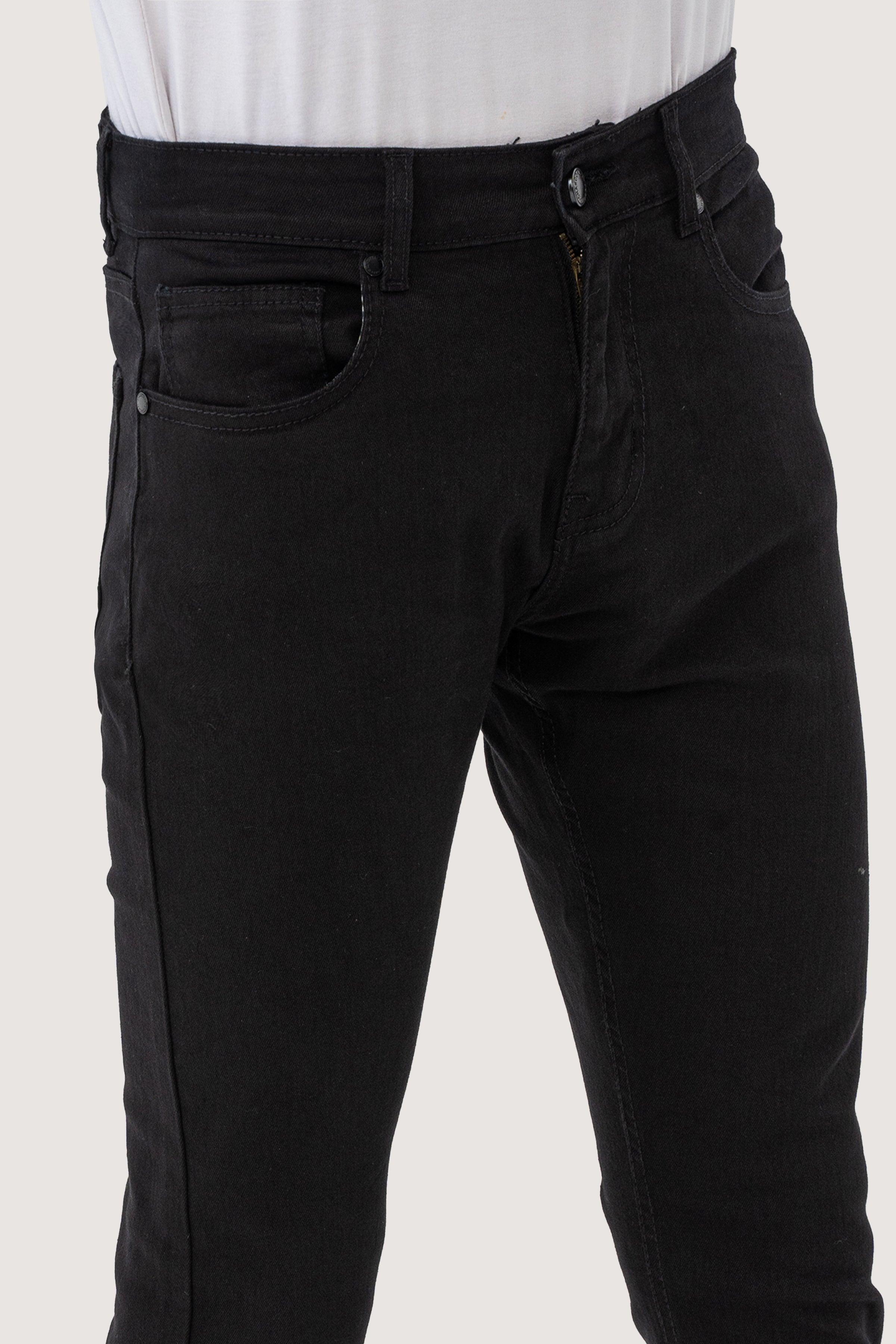 SLIM LEG DENIM JEANS BLACK at Charcoal Clothing