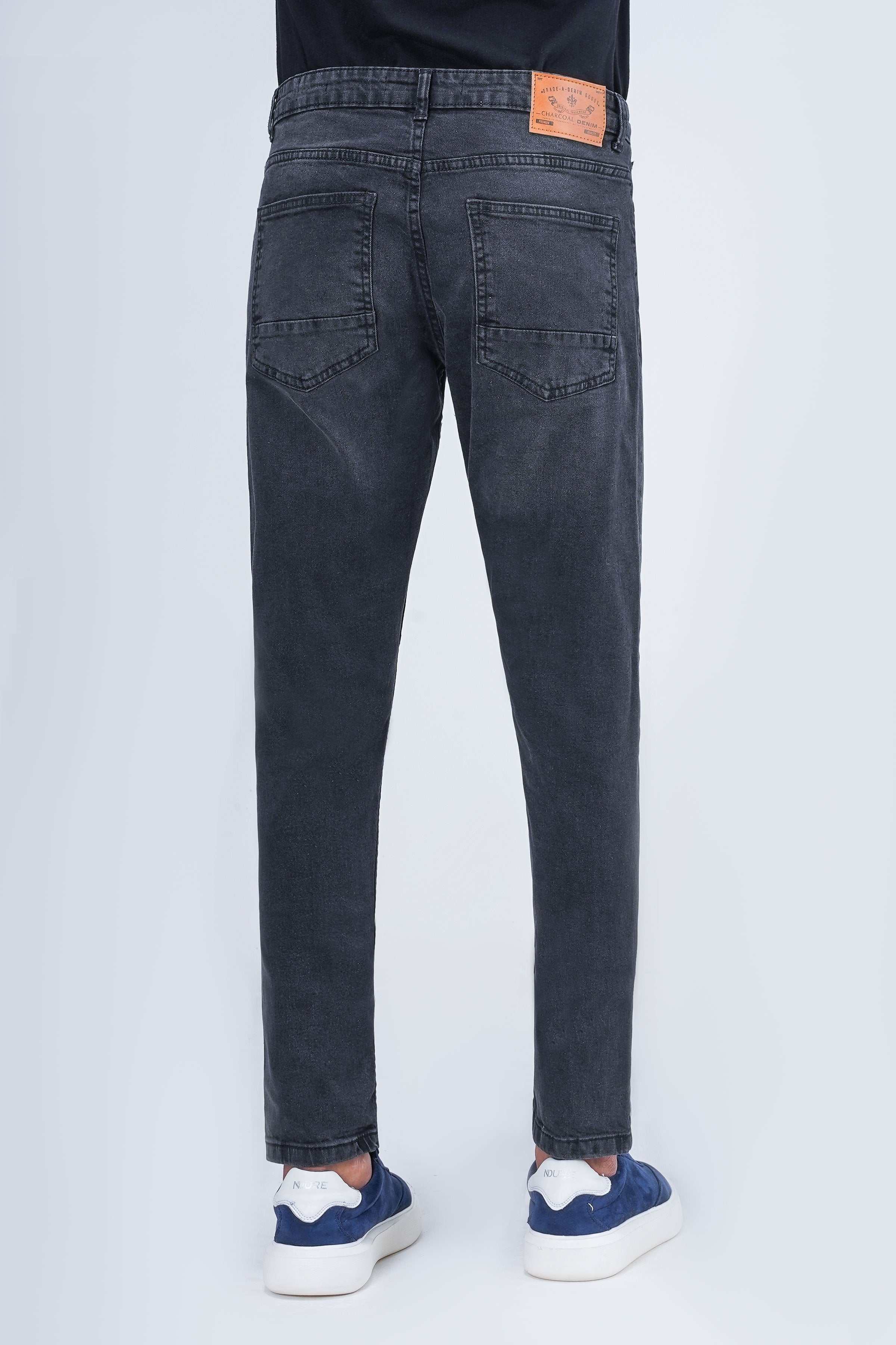 SLIM LEG DENIM JEANS DARK GREY at Charcoal Clothing