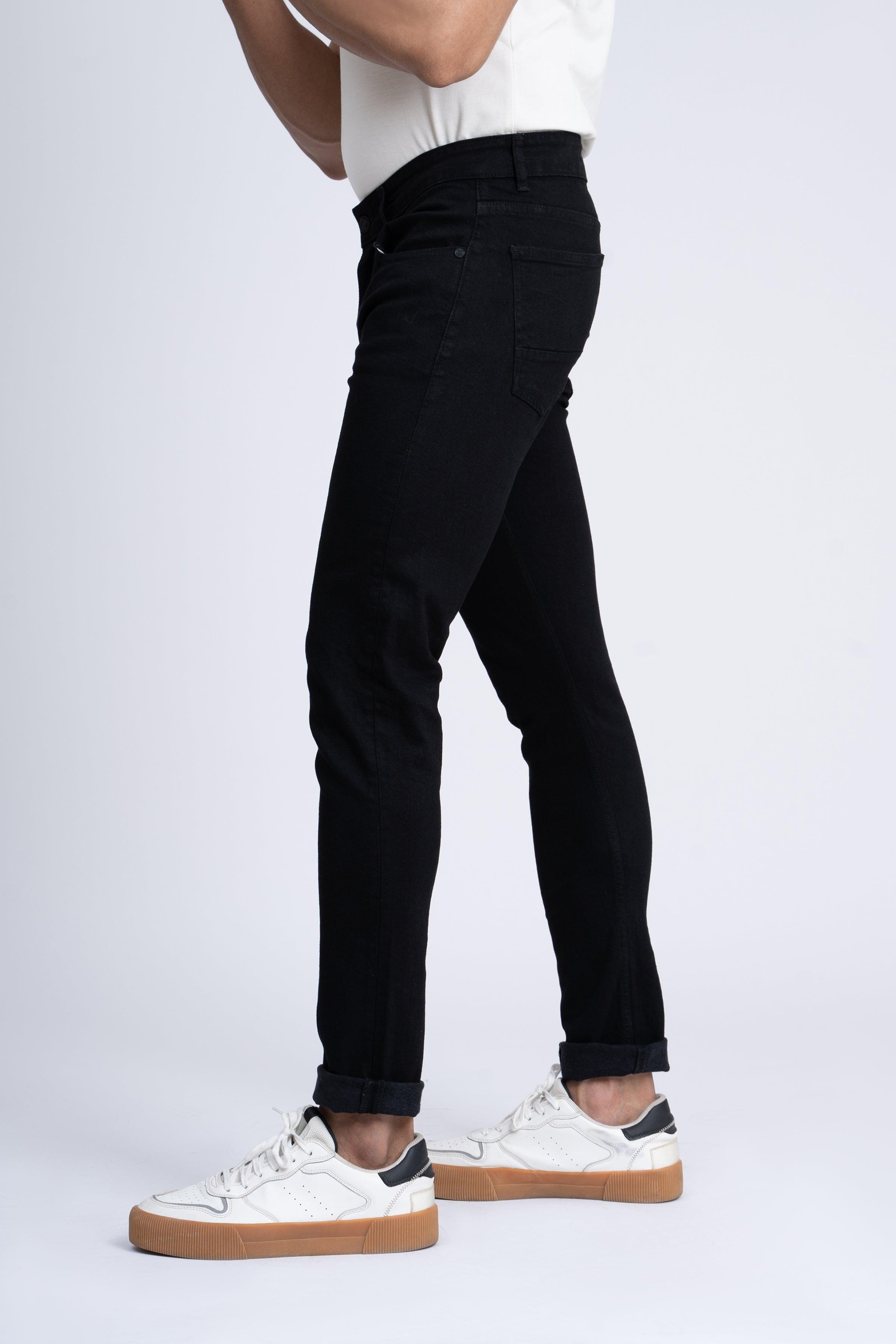 SLIM LEG JEANS BLACK at Charcoal Clothing