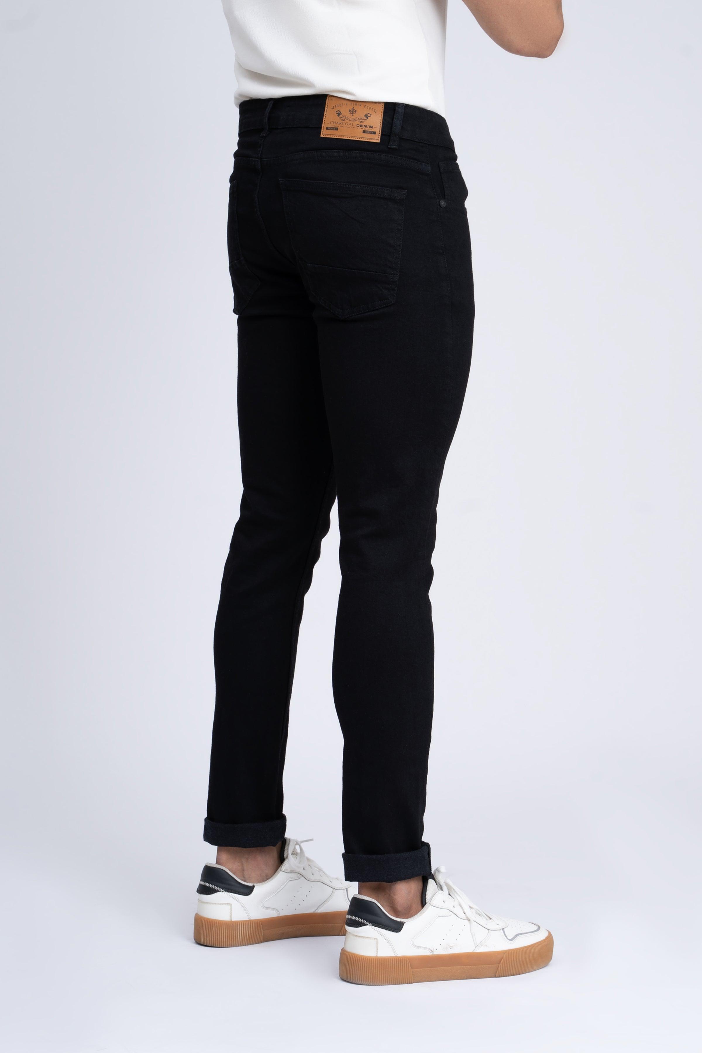 SLIM LEG JEANS BLACK at Charcoal Clothing