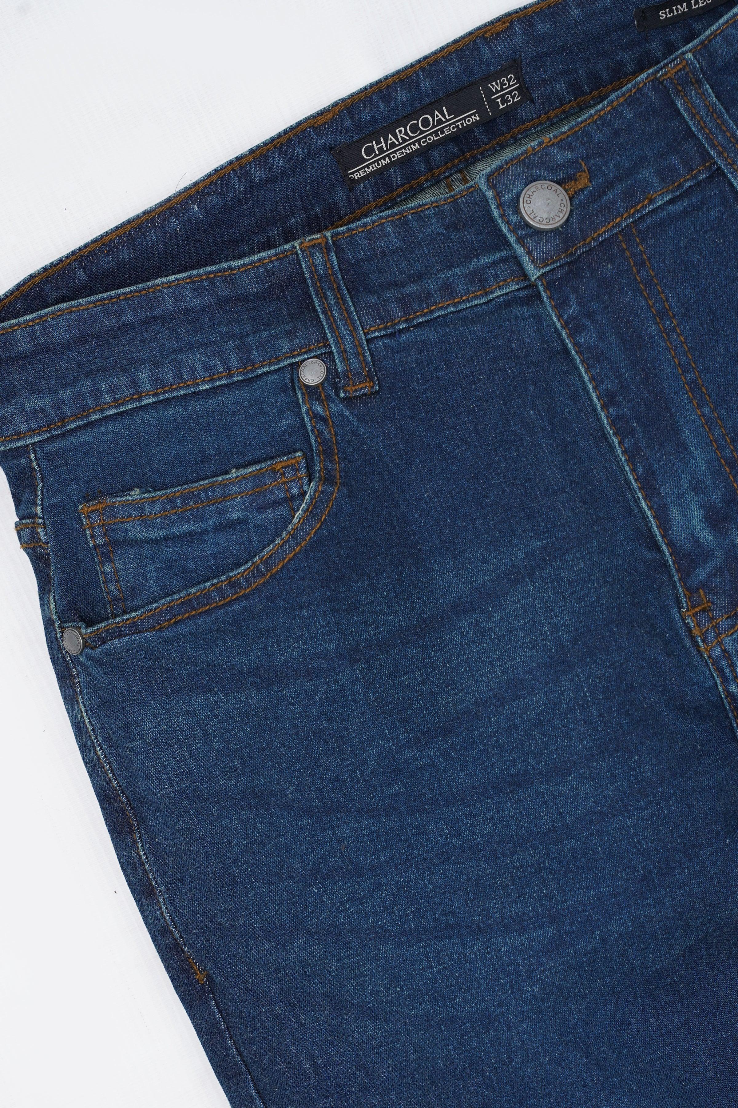 SLIM LEG JEANS DARK BLUE at Charcoal Clothing