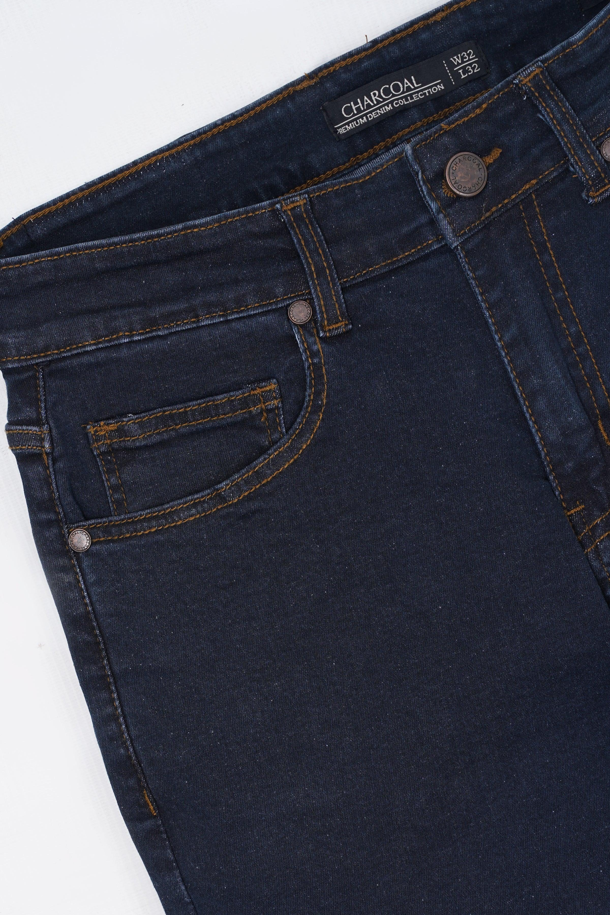 SLIM LEG JEANS DARK BLUE at Charcoal Clothing