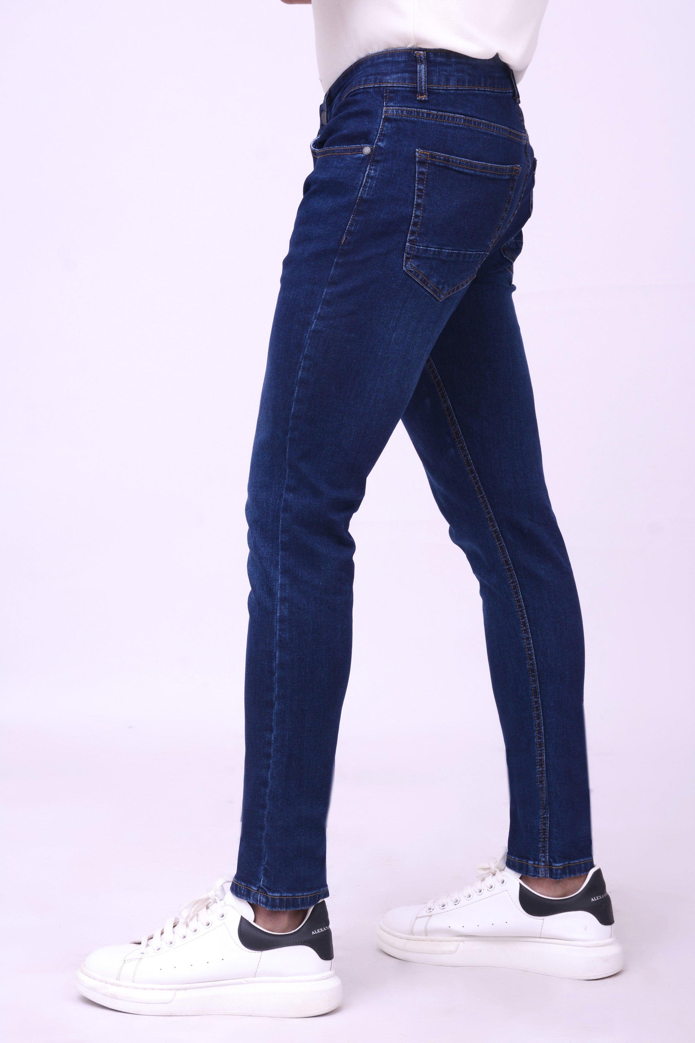 SLIM LEG JEANS DARK BLUE at Charcoal Clothing