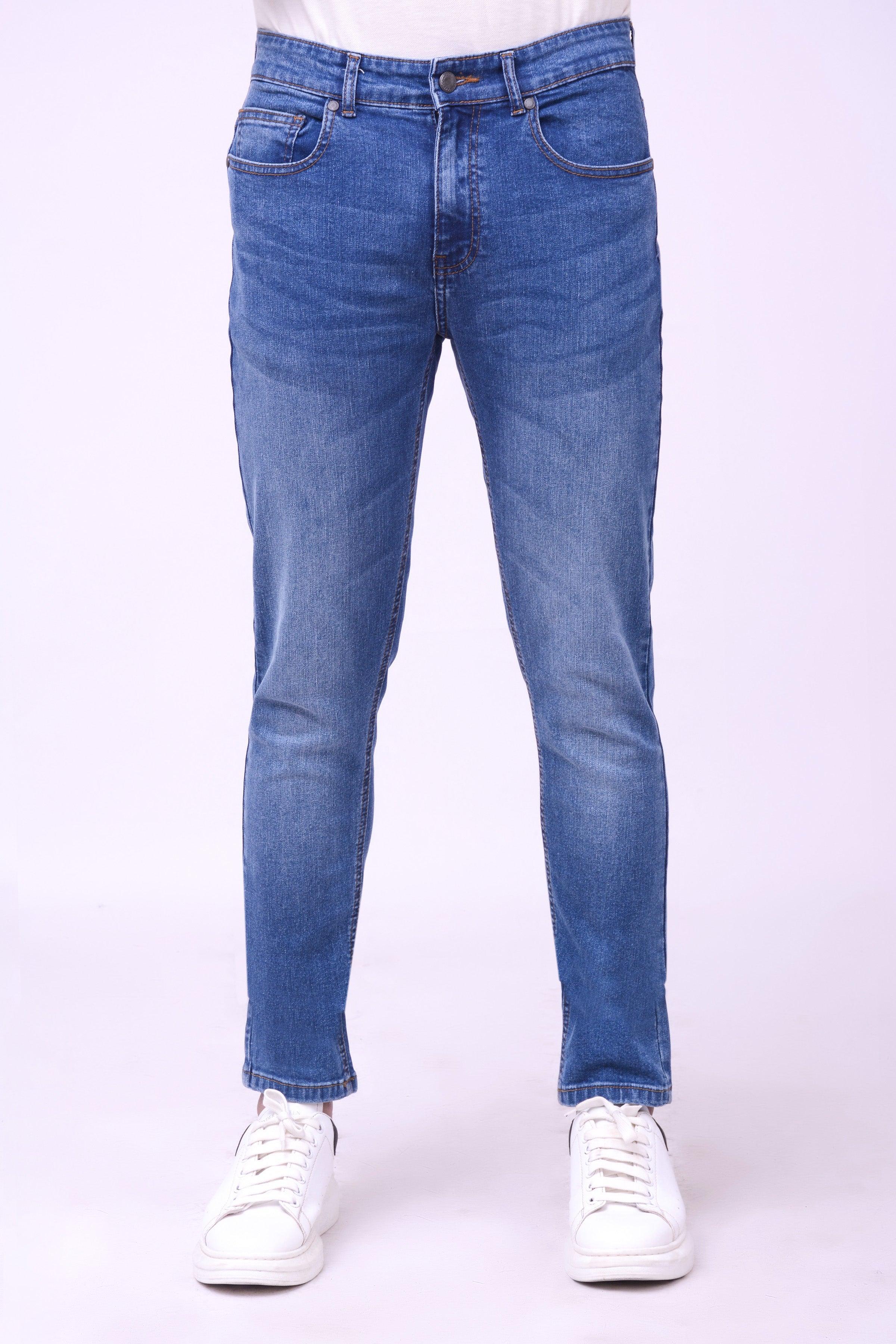 SLIM LEG JEANS MID BLUE at Charcoal Clothing