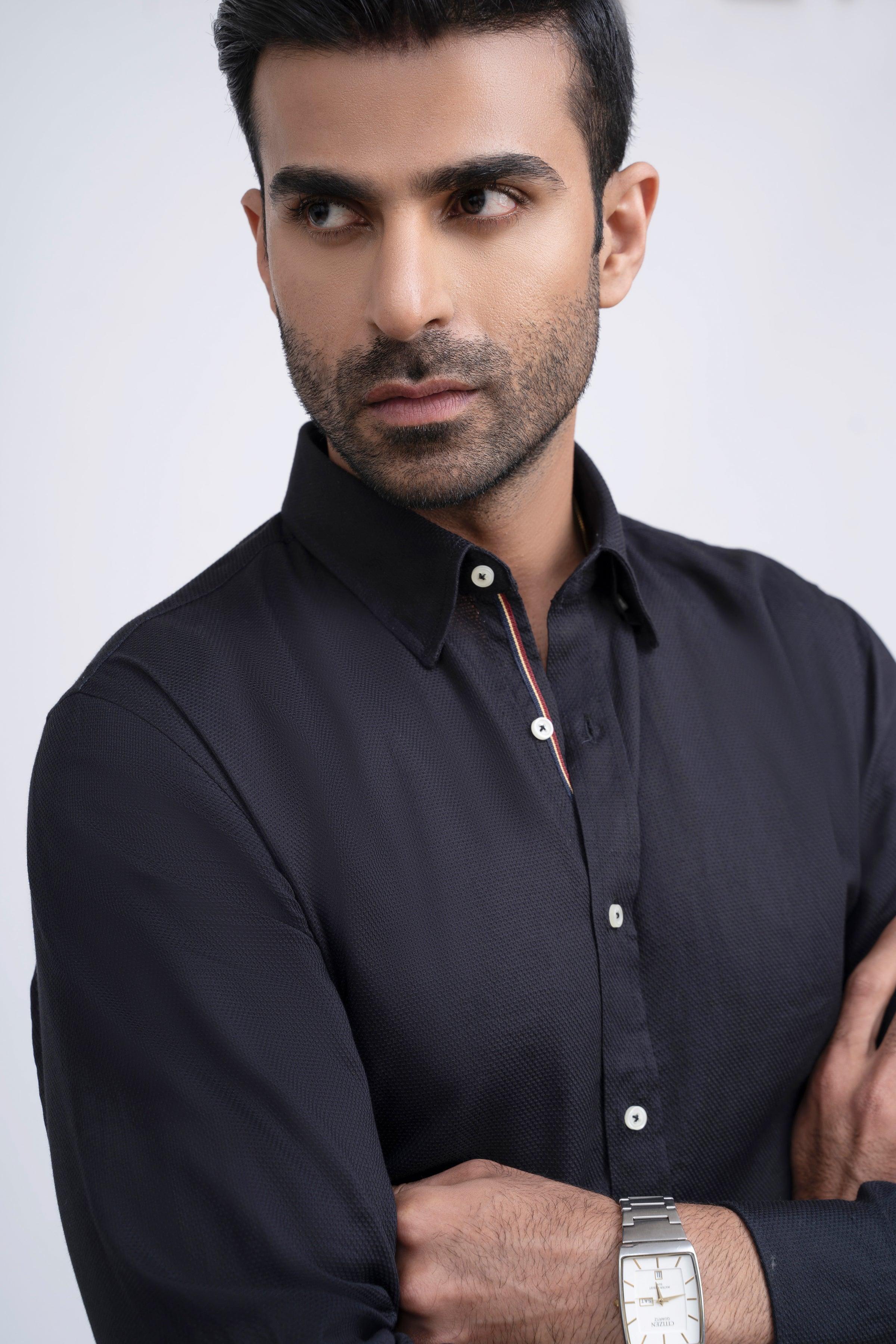 SMART SHIRT BLACK at Charcoal Clothing