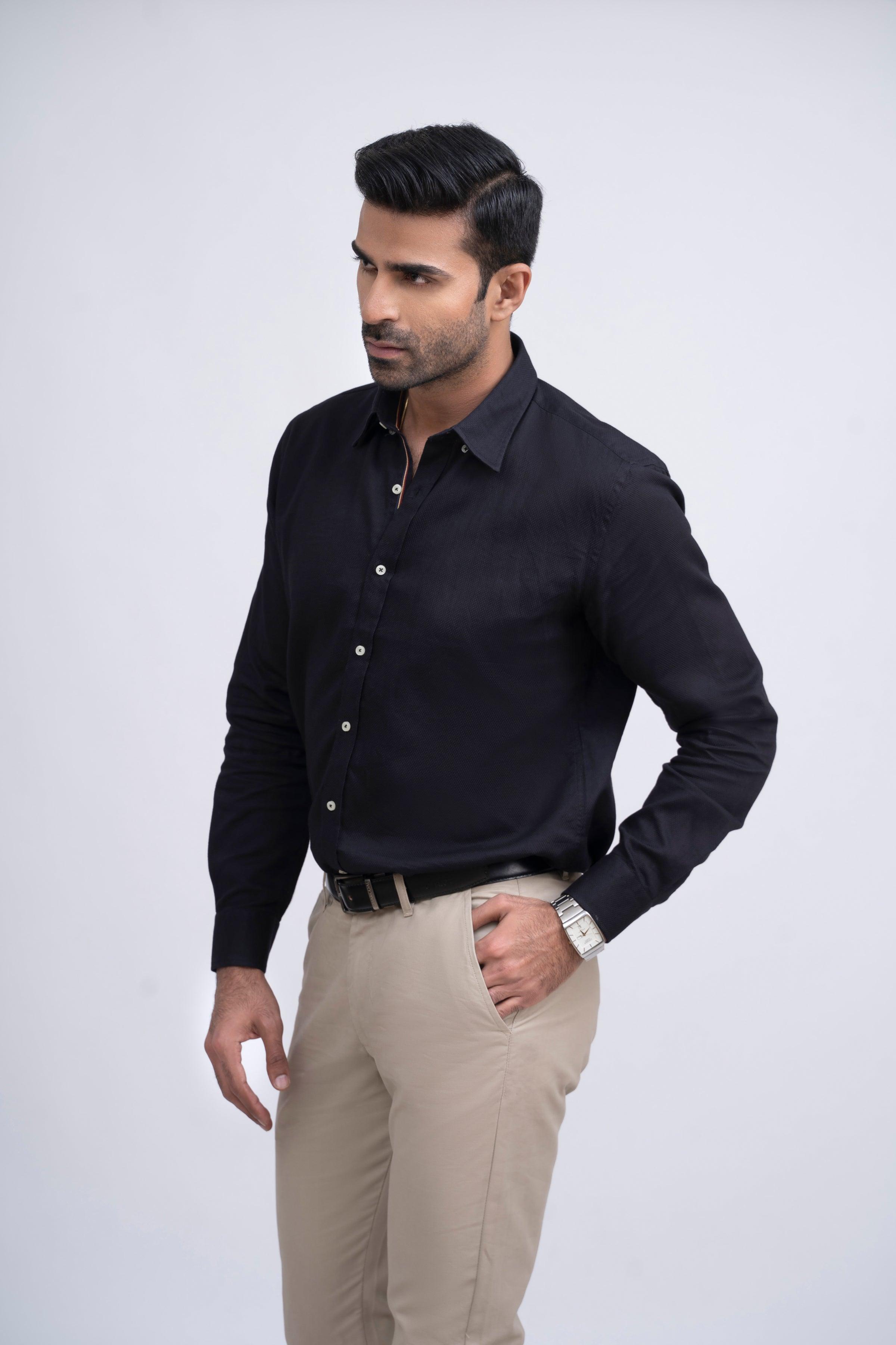 SMART SHIRT BLACK at Charcoal Clothing