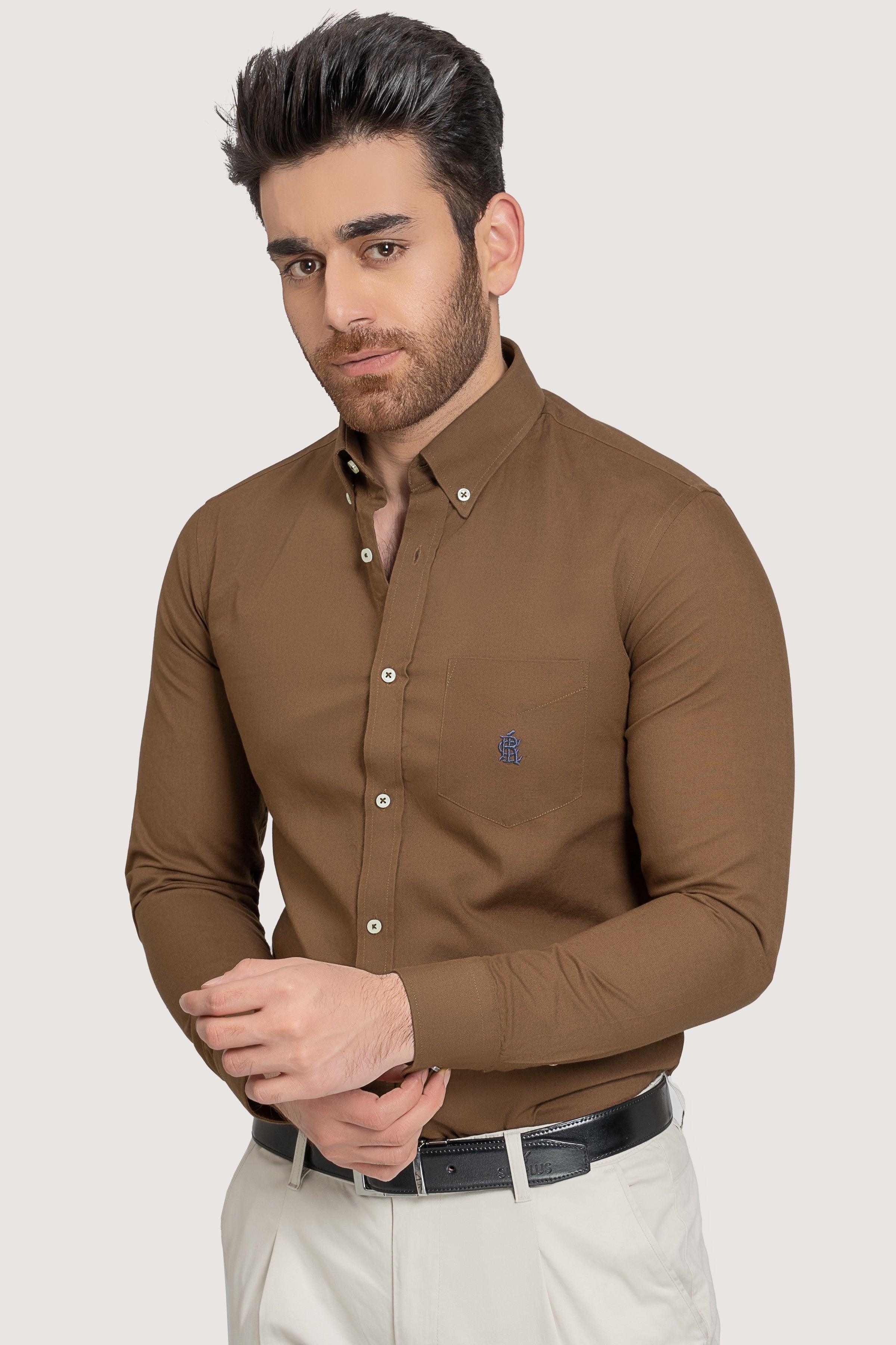 SMART SHIRT BROWN at Charcoal Clothing