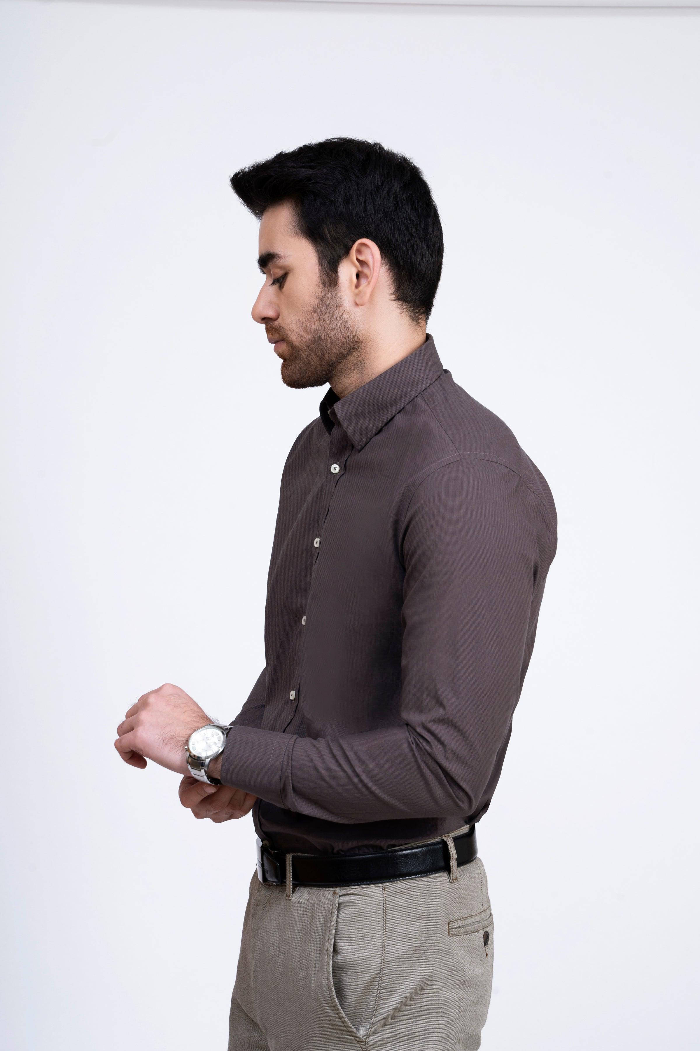 SMART SHIRT BROWN at Charcoal Clothing