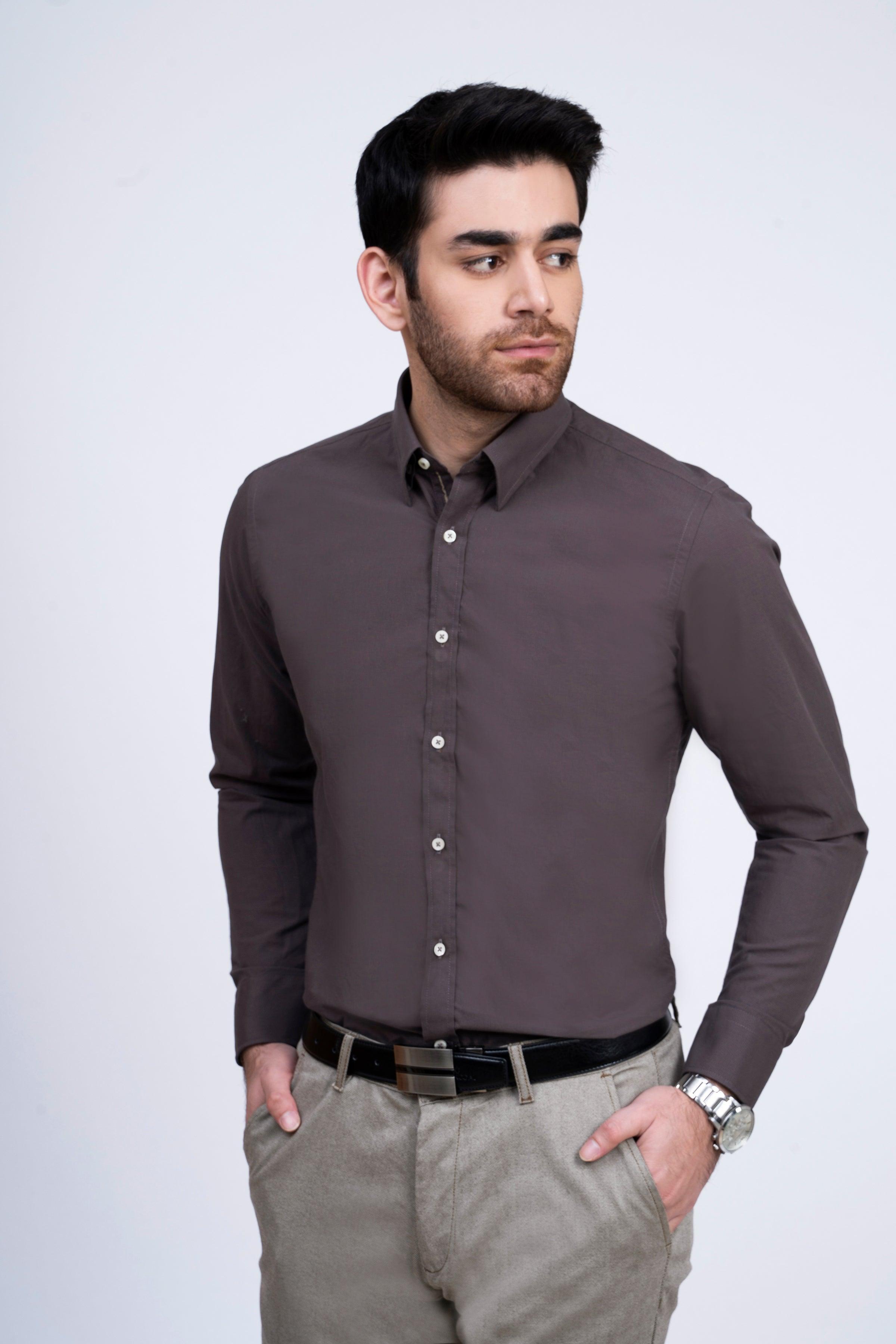 SMART SHIRT BROWN at Charcoal Clothing