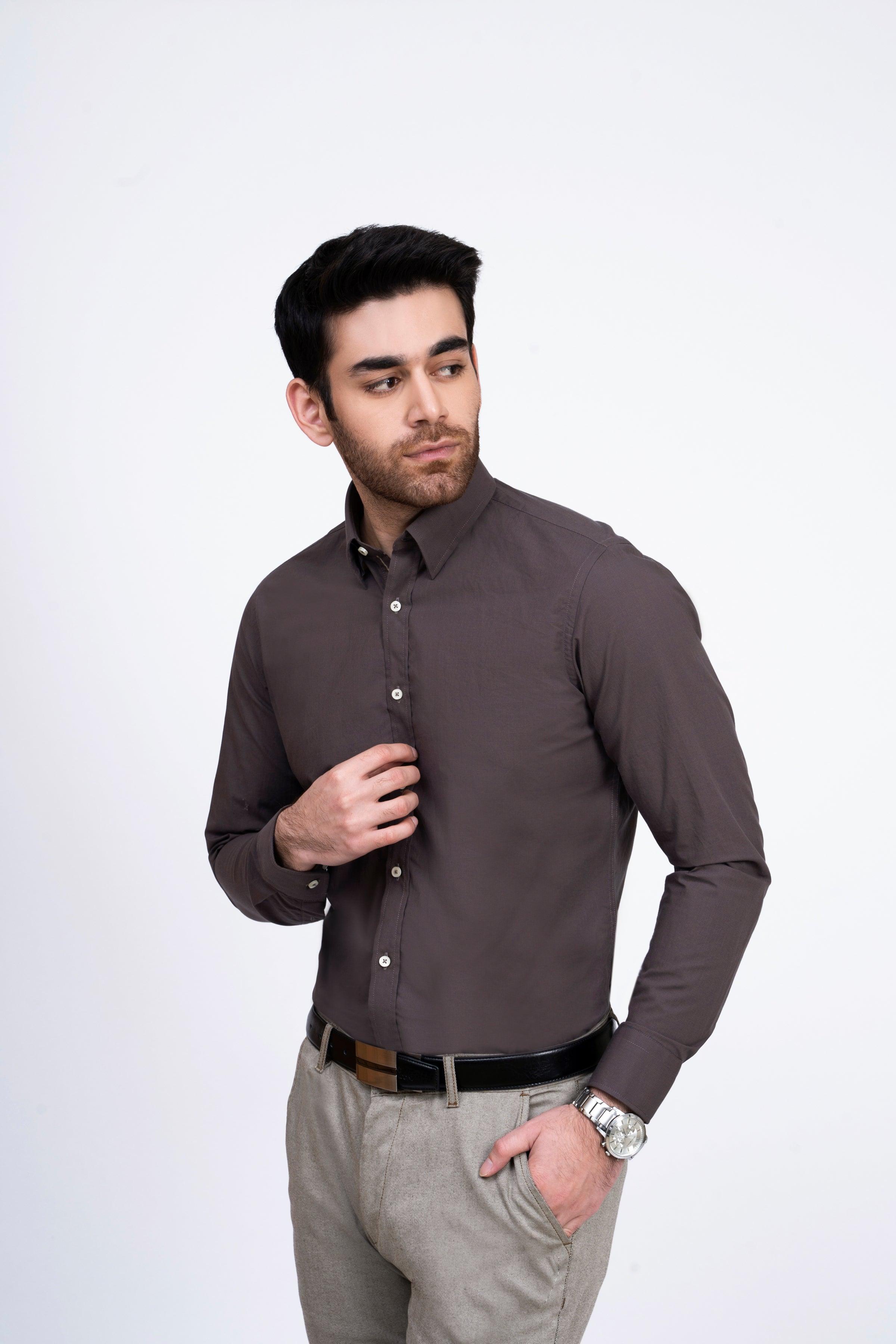 SMART SHIRT BROWN at Charcoal Clothing