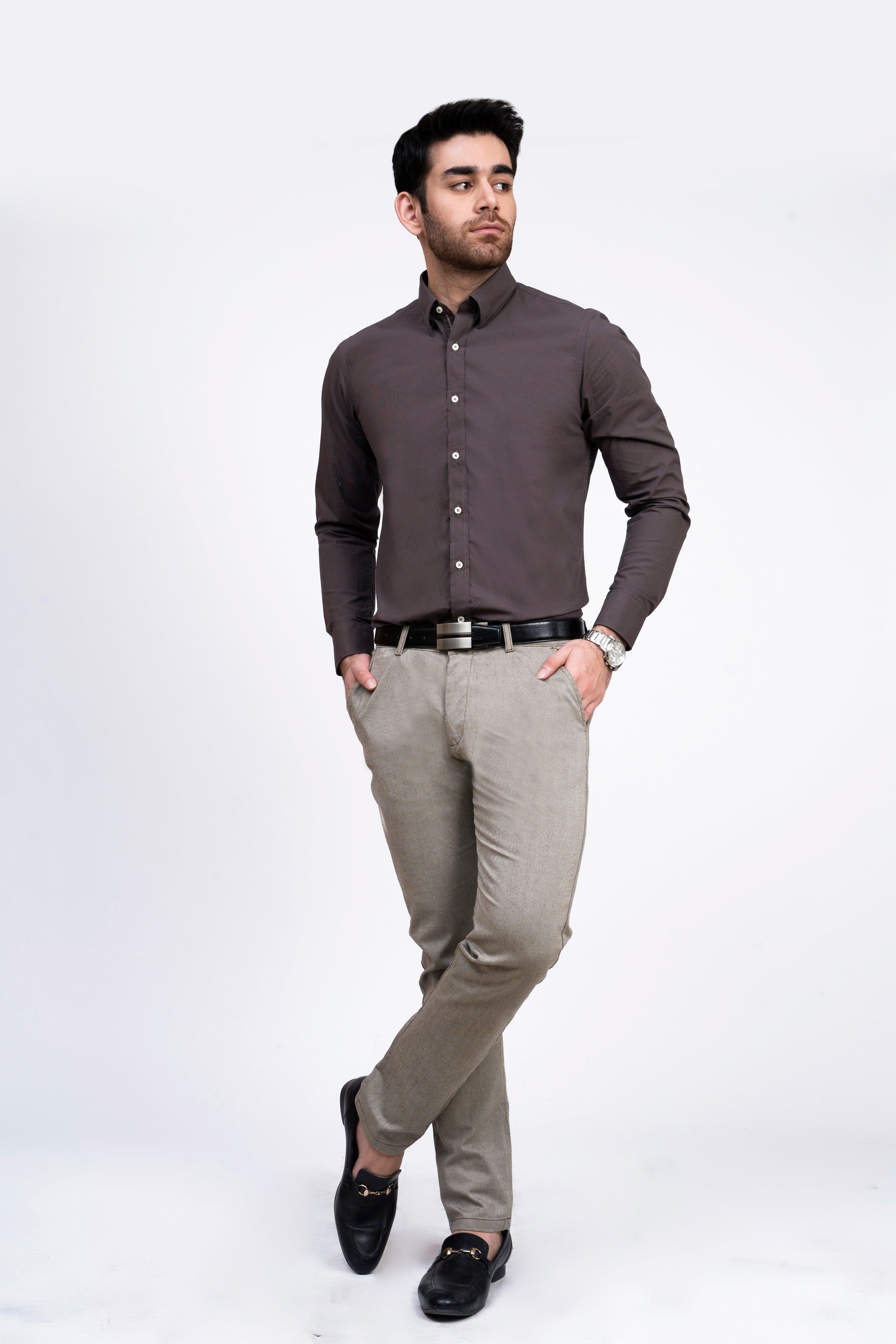 SMART SHIRT BROWN at Charcoal Clothing