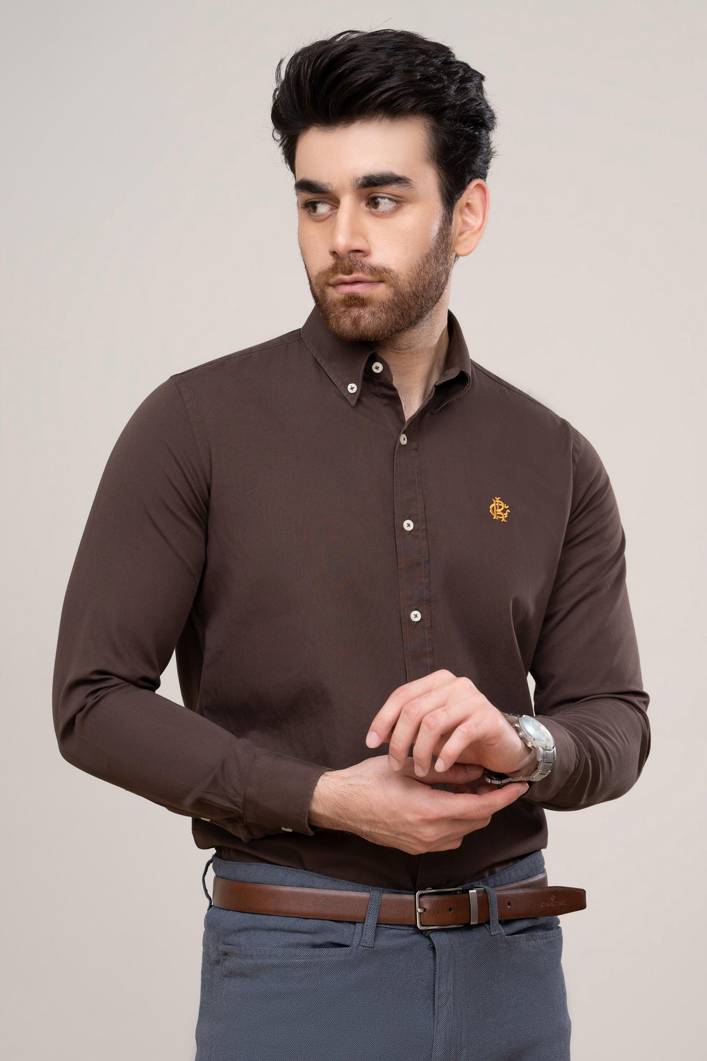 SMART SHIRT BROWN at Charcoal Clothing