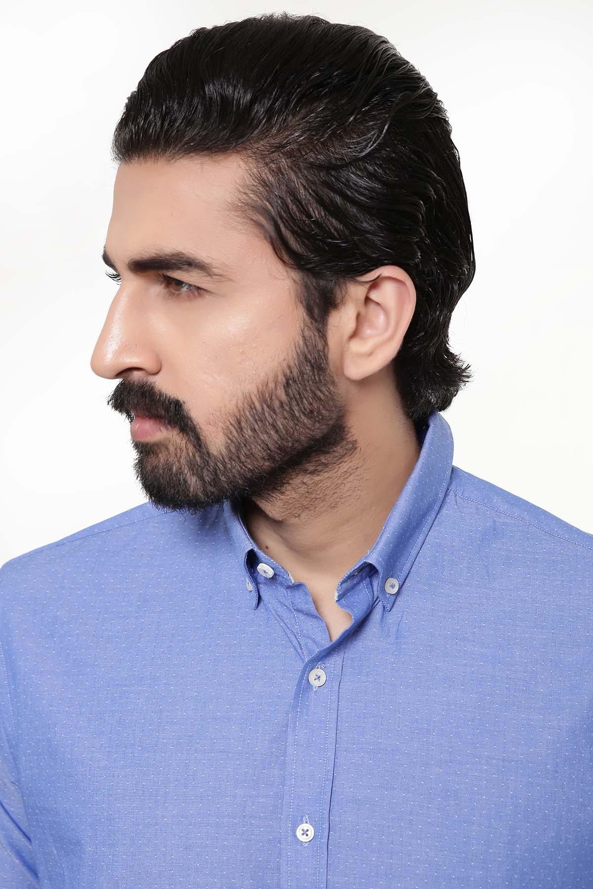 SMART SHIRT BUTTON DOWN FULL SLEEVE BLUE at Charcoal Clothing