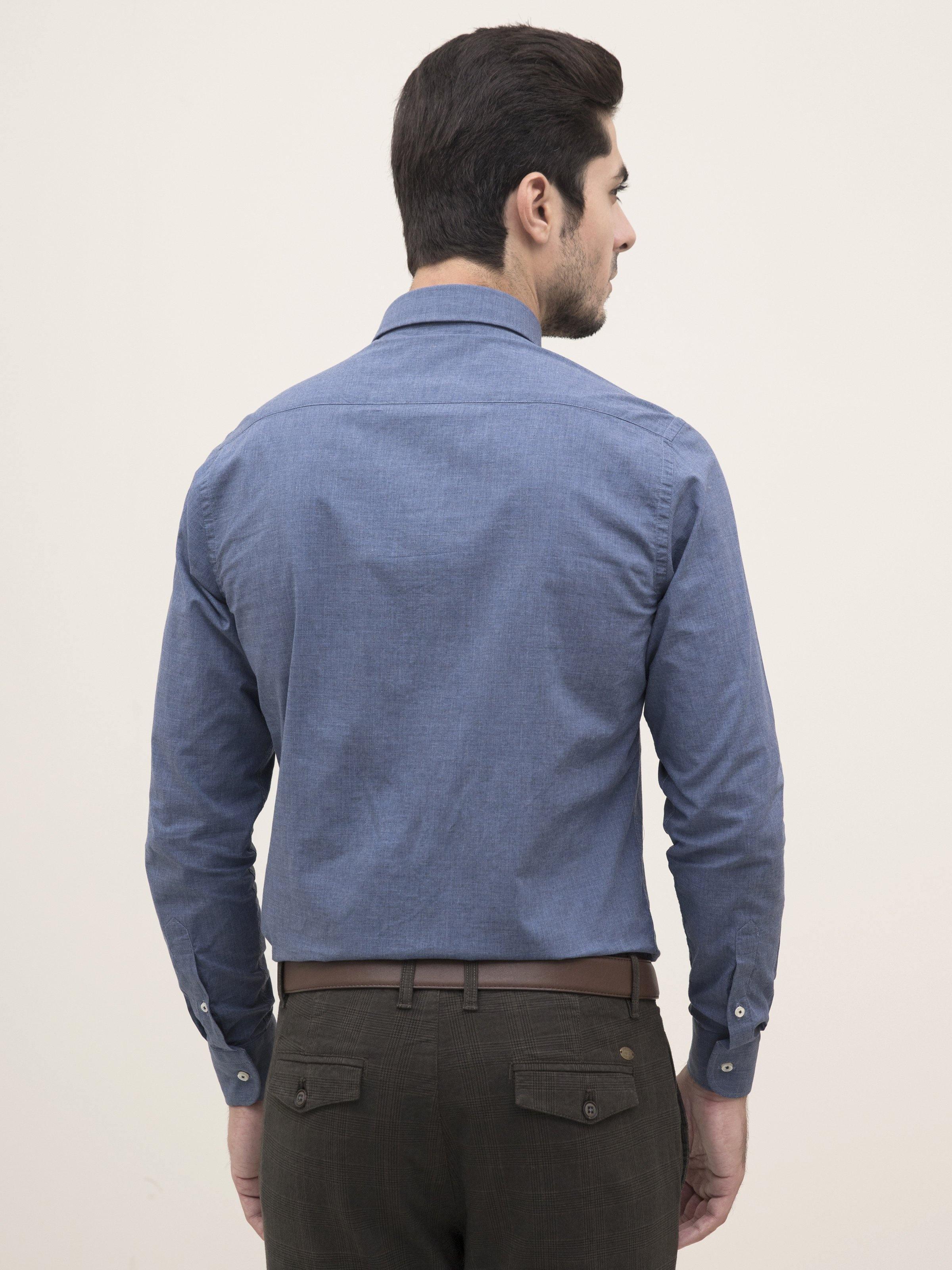 SMART SHIRT BUTTON DOWN FULL SLEEVE BLUE at Charcoal Clothing