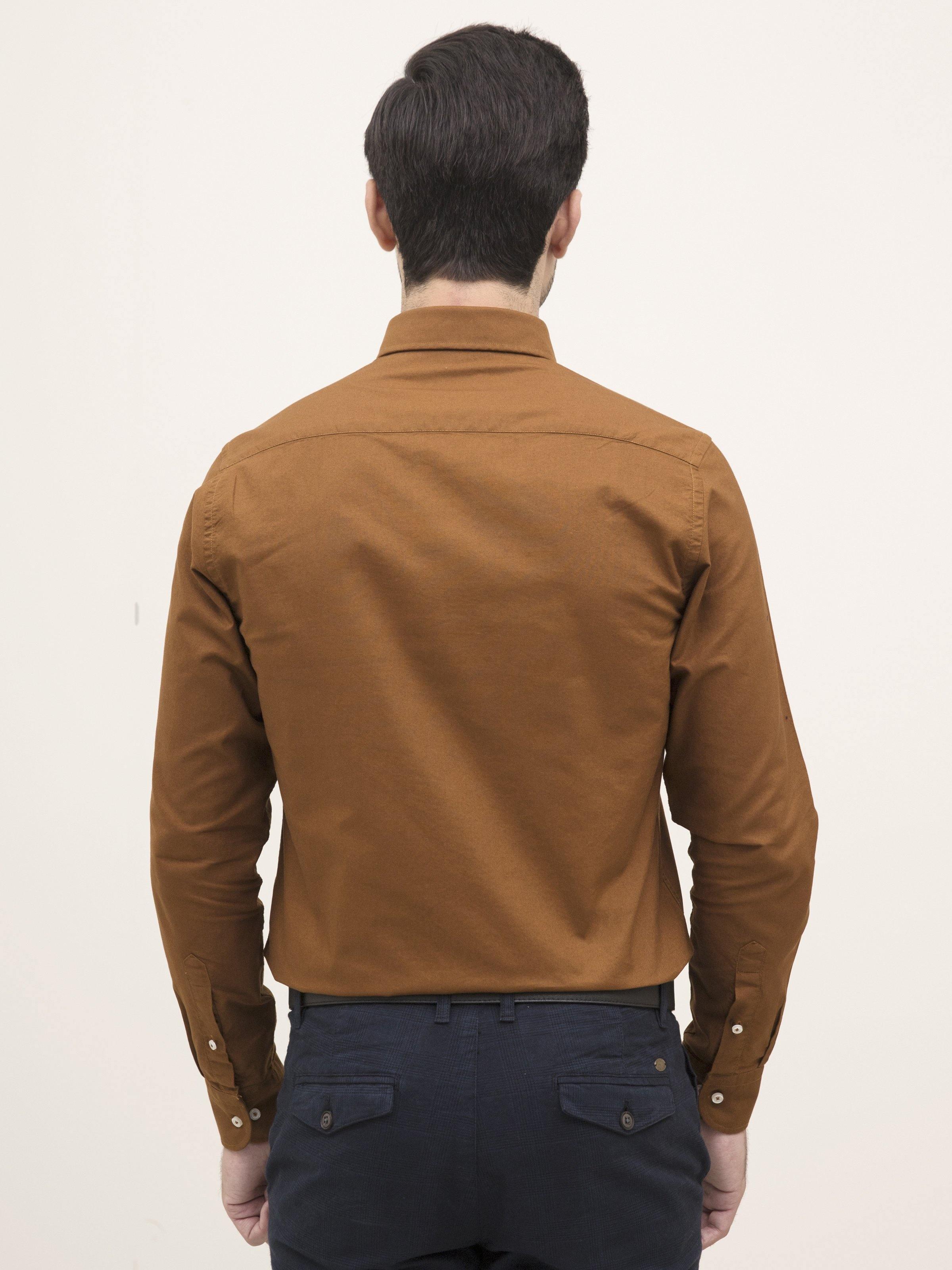 SMART SHIRT BUTTON DOWN FULL SLEEVE CAMEL at Charcoal Clothing