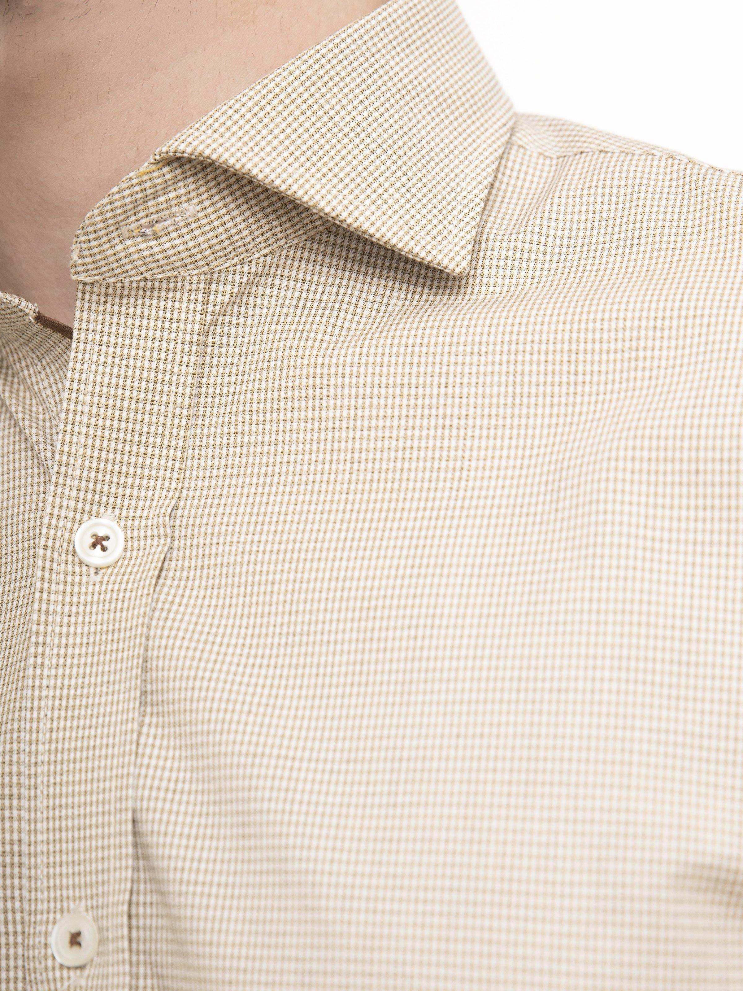 SMART SHIRT BUTTON DOWN FULL SLEEVE LIGHT KHAKI at Charcoal Clothing